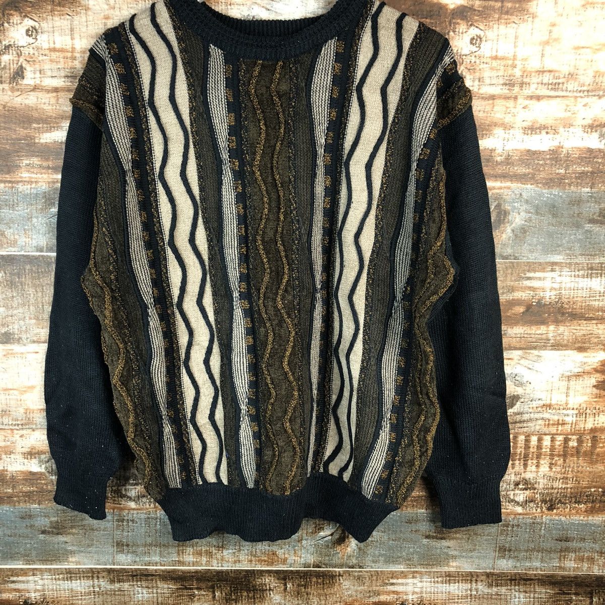 Homespun Knitwear × Japanese Brand × Vintage Aitals Zeal Black stripe Knitwear sweatshirt #A1559 Size US M / EU 48-50 / 2 - 6 Thumbnail