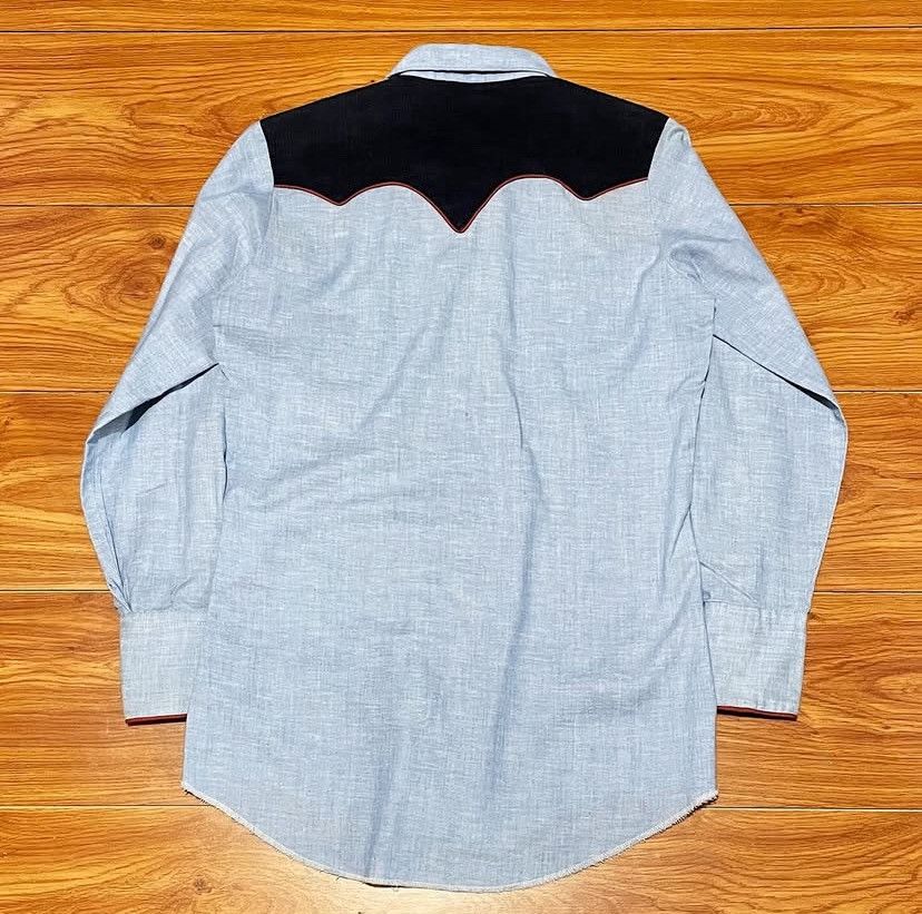 Vintage Vintage 1990s Karman Western Wear Shirt Blue Size US M / EU 48-50 / 2 - 5 Thumbnail