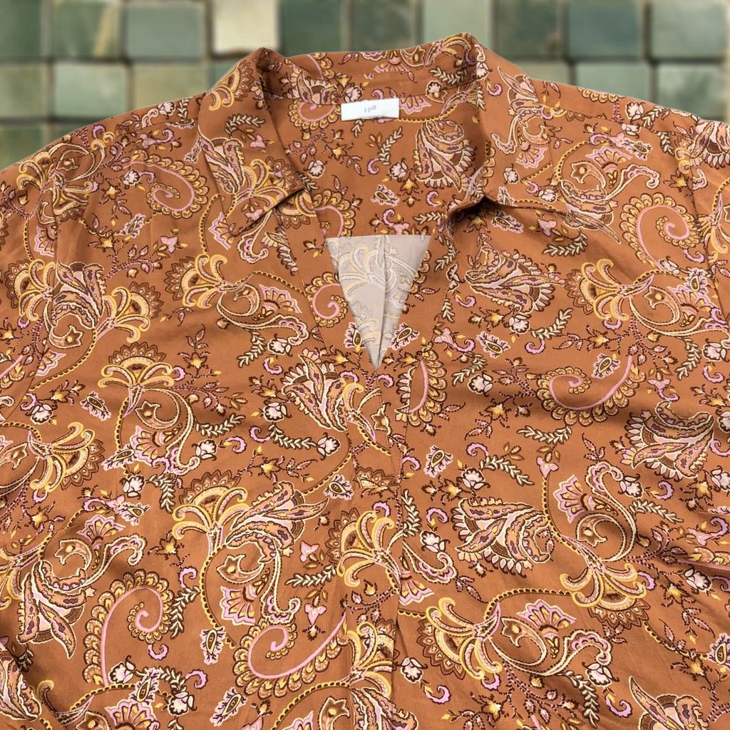 J. Jill J.Jill Blouse Tunic Viscose All Over Print Orange 2X Plus Womens Long Sleeve Collared Pullover Casual Summer Fall Vintage No Size XXL / US 16-18 / IT 52-54 - 1 Thumbnail