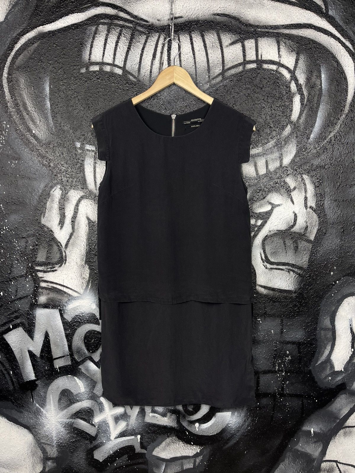 Allsaints × Vintage Allsaints 100% Silk Midi Dresses Women’s Size UK8 Size S / US 4 / IT 40 - 2 Thumbnail
