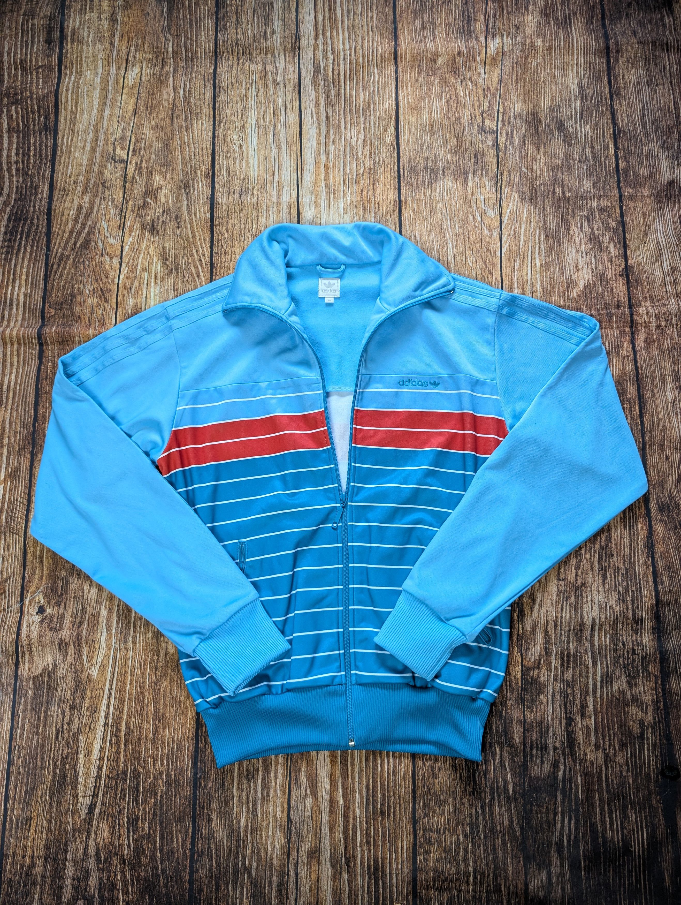 Adidas × Vintage Blue adidas vintage 80s tracksuit crewneck jacket Size US M / EU 48-50 / 2 - 1 Thumbnail