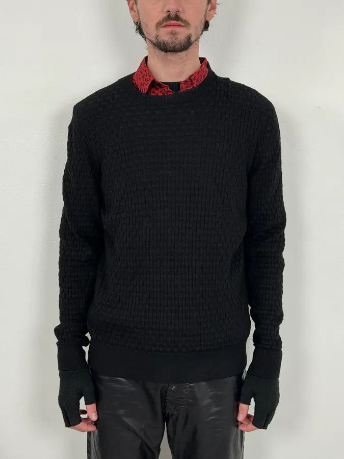 Emporio Armani 2000s Emporio Armani Black Woven Wool Sweater Size US S / EU 44-46 / 1 - 2 Thumbnail