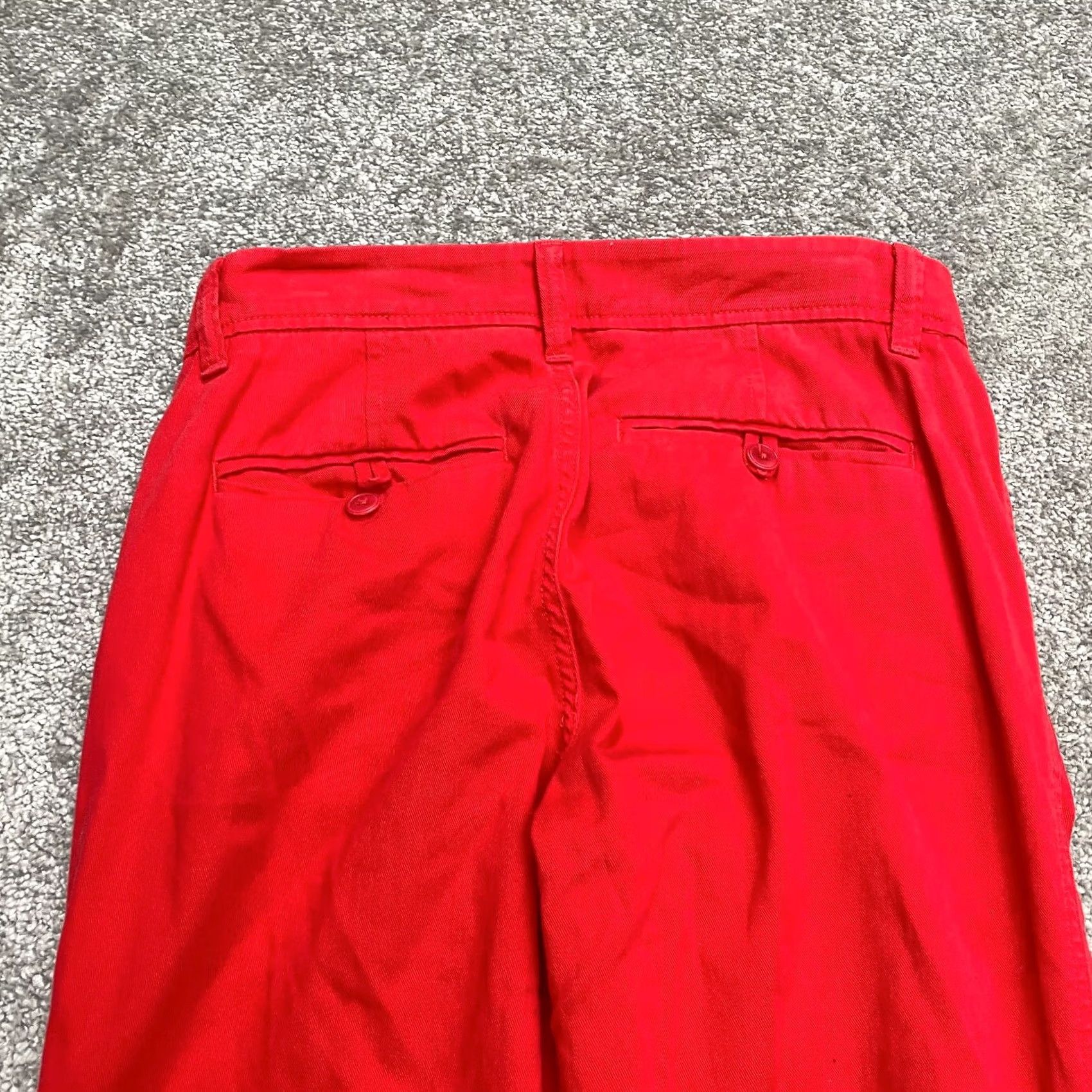 J.Crew J.CREW Chino Pants Womens 00 Solid Red Mid Rise Cotton Casual Classic Work 28x28 Size 24" / US 00 / IT 34 - 3 Thumbnail