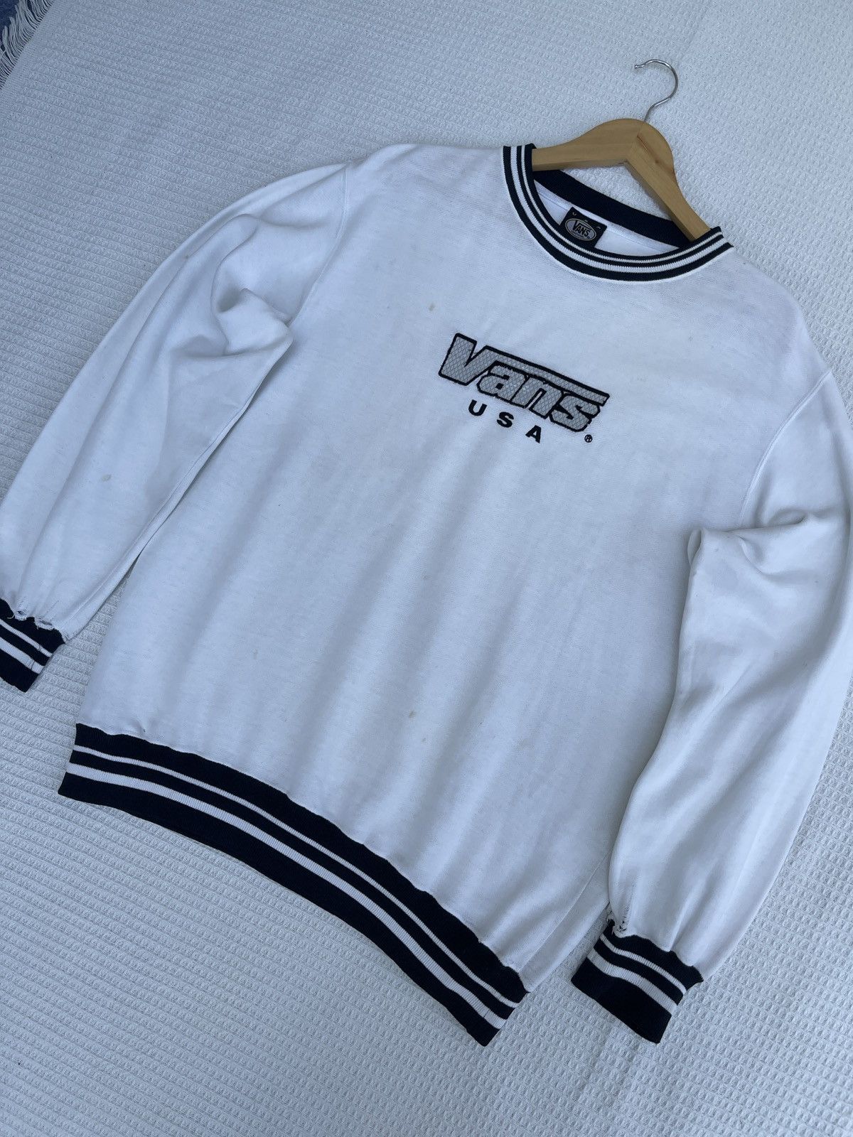Vans × Vintage Last Drop🔥Vtg VANS Big Spellout Embroidered Logo Sweatshirt Size US L / EU 52-54 / 3 - 13 Thumbnail