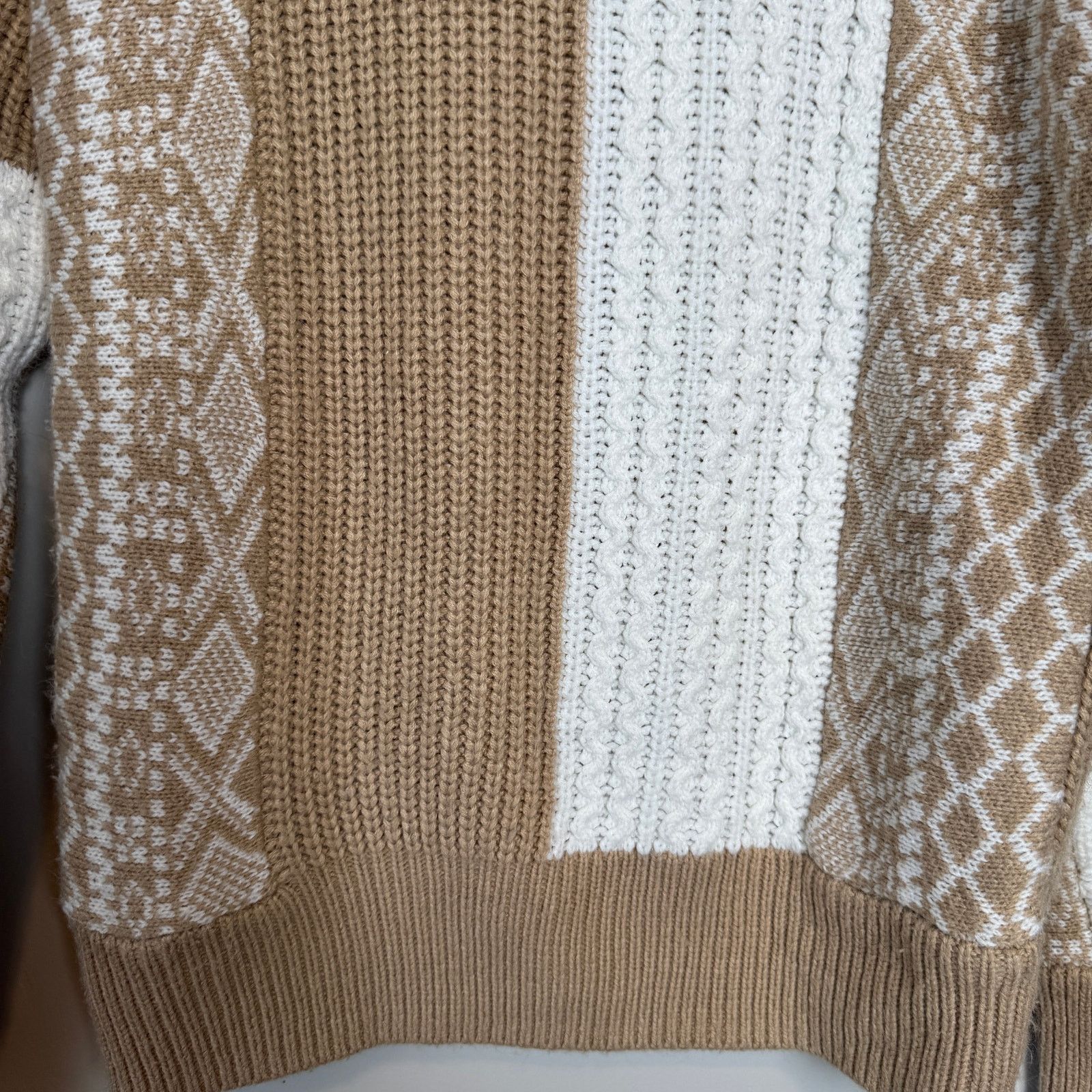 BB Dakota × Other BB Dakota Steve Madden Cable Knit Sweater Tan Cream Sz S Size S / US 4 / IT 40 - 3 Thumbnail