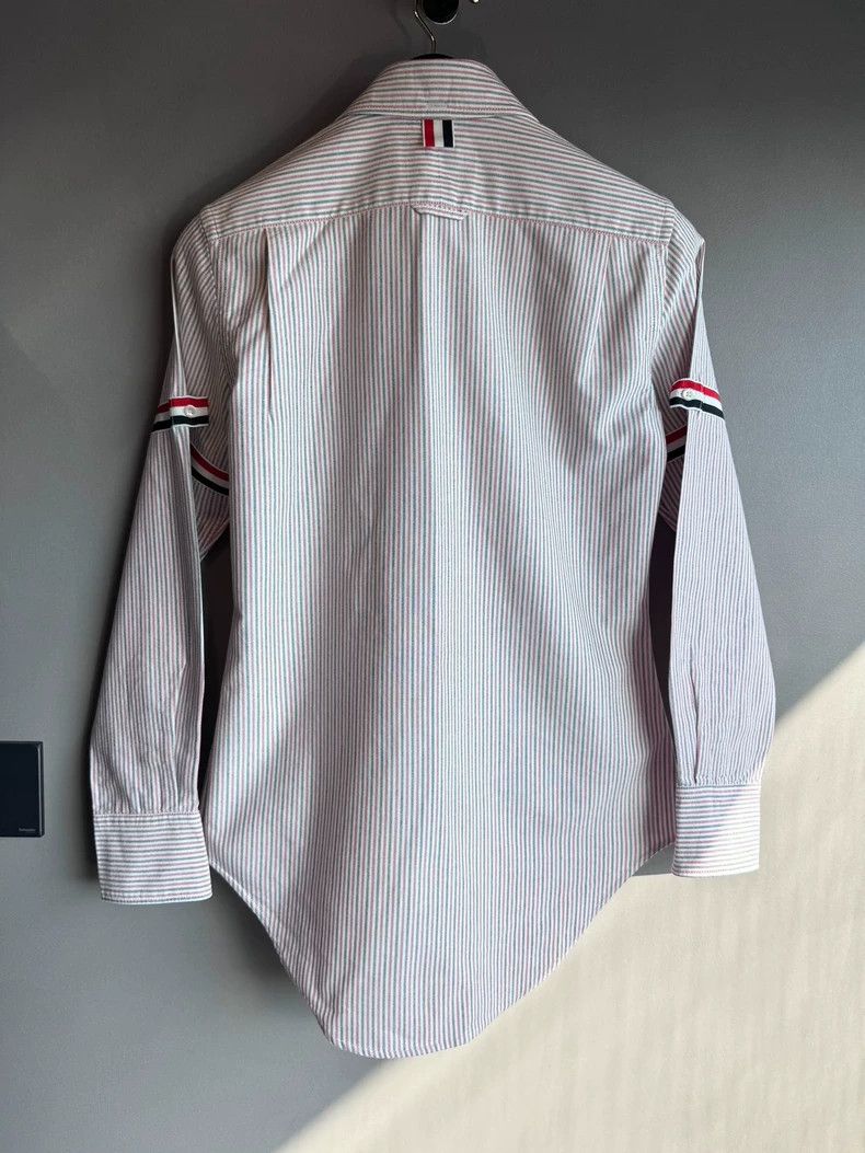 Thom Browne THOM BROWNE Pink Pale Stripe Double Sleeve Standard 2502-Ne Size XS / US 0-2 / IT 36-38 - 2 Thumbnail