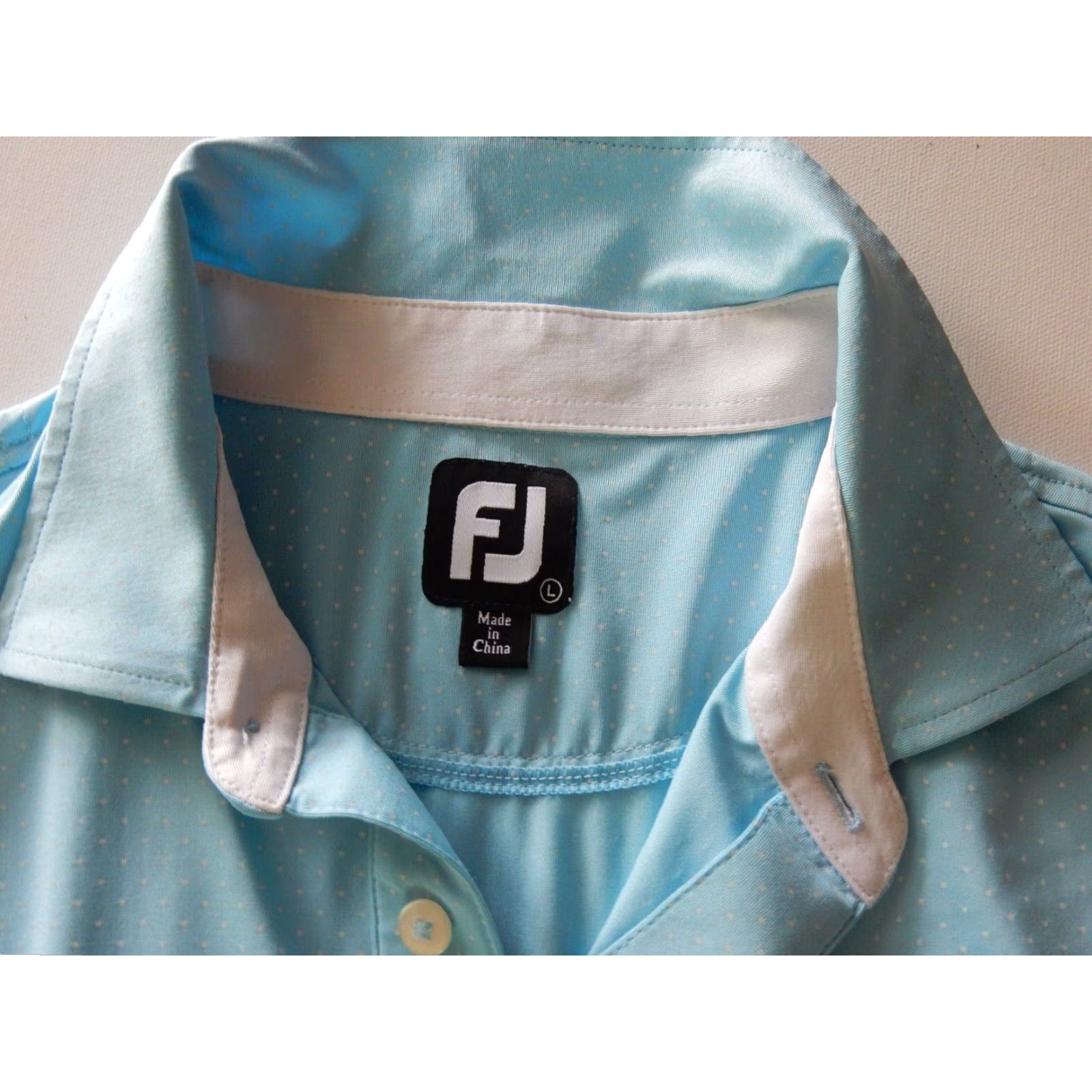 Footjoy FootJoy Polo Shirt Men L Blue Short Sleeve Polka Dot Polyester Shirt Polo#IDK Size US L / EU 52-54 / 3 - 6 Thumbnail