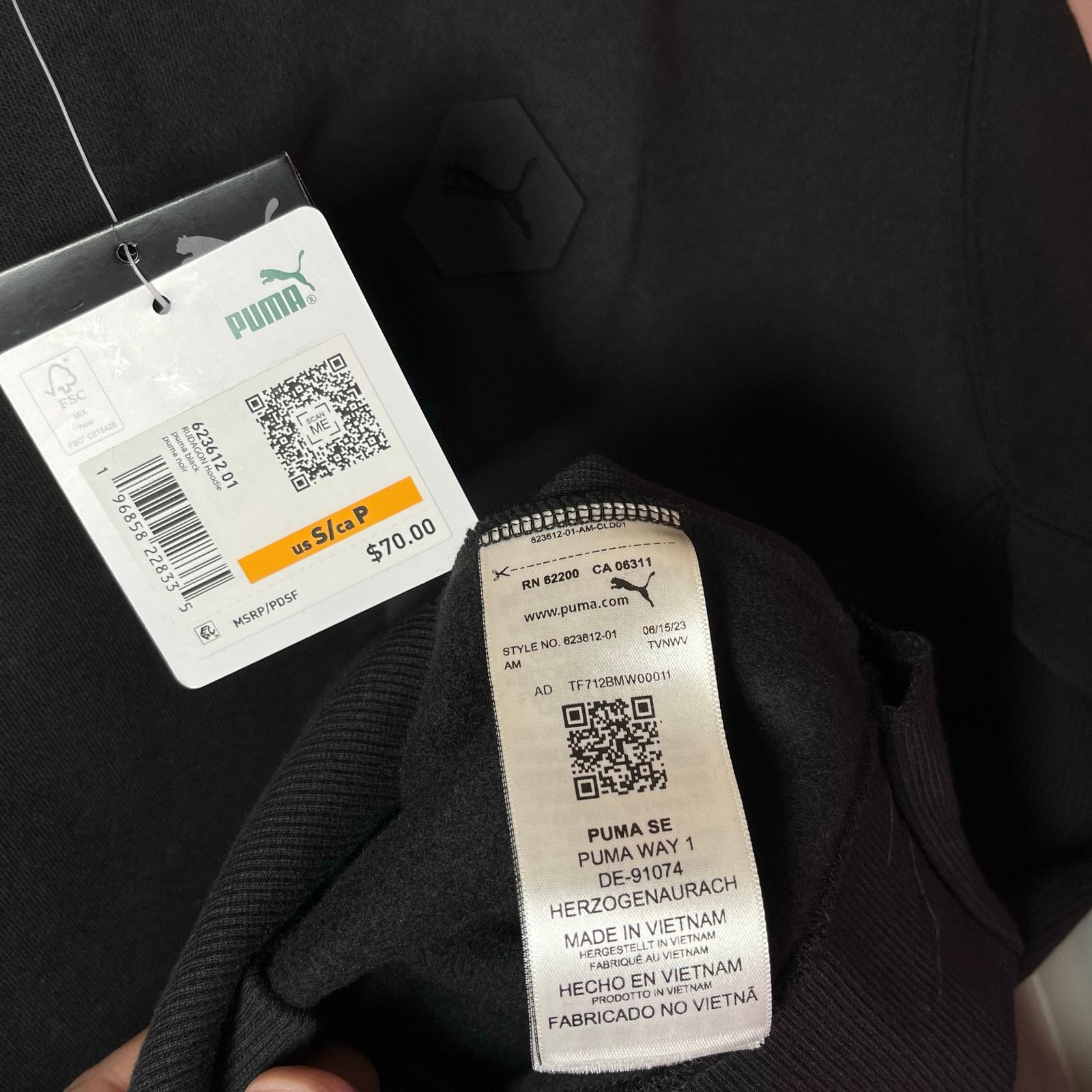 Puma •NWT• PUMA Black WARMCELL RUDAGON Pullover Hoodie • Small Size S / US 4 / IT 40 - 4 Thumbnail
