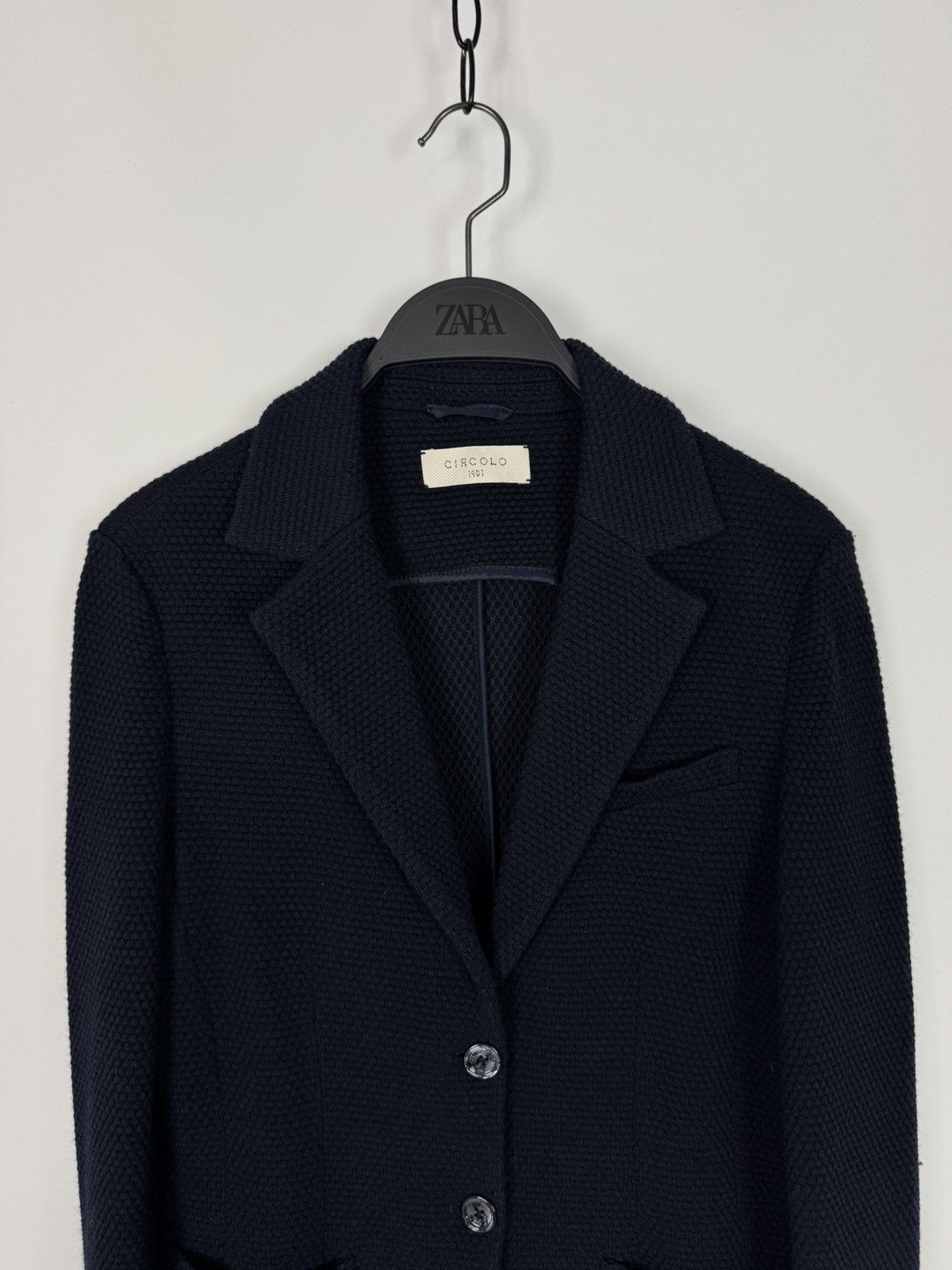 Circolo 1901 Circolo 1901 Knitted Wool Blend Women’s Blazer Size M / US 6-8 / IT 42-44 - 3 Thumbnail