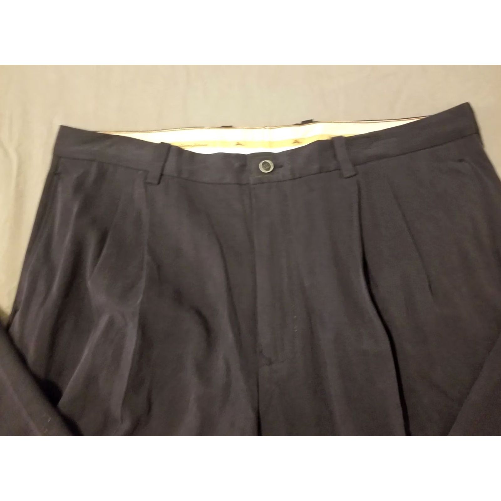 Tommy Bahama Tommy Bahama Dress Mens 38 Silk Pants 38x25 Navy Slack Chino Trouser Size US 38 / EU 54 - 5 Thumbnail