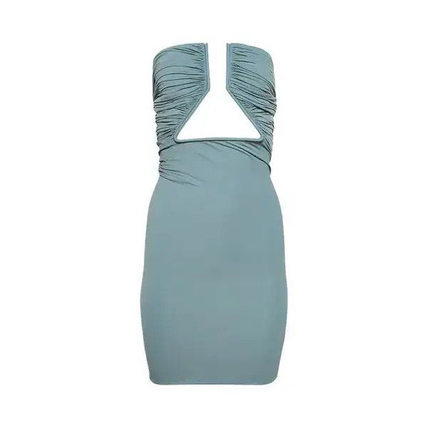 Rick Owens o1mle0426 Jersey Prong Mini Dress in Blue Size L / US 10 / IT 46 - 1 Preview