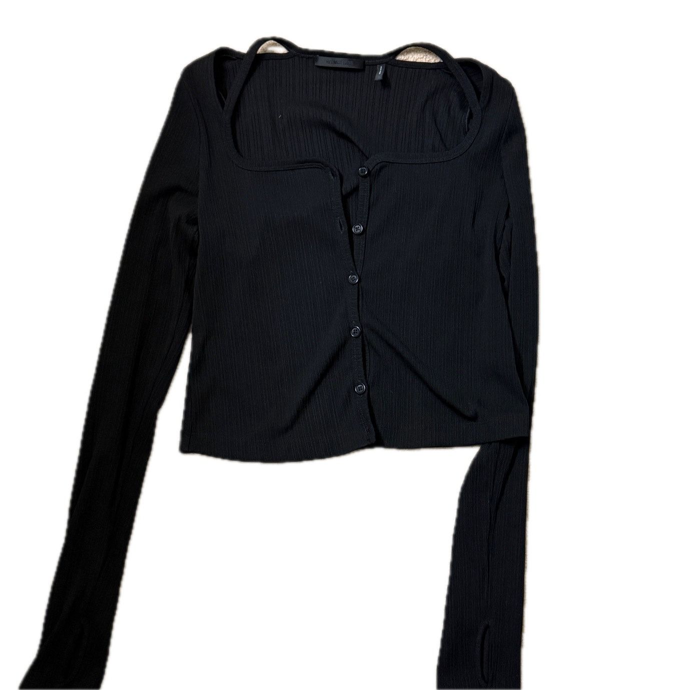 Helmut Lang helmut lang square neck cardigan - black Size M / US 6-8 / IT 42-44 - 5 Thumbnail