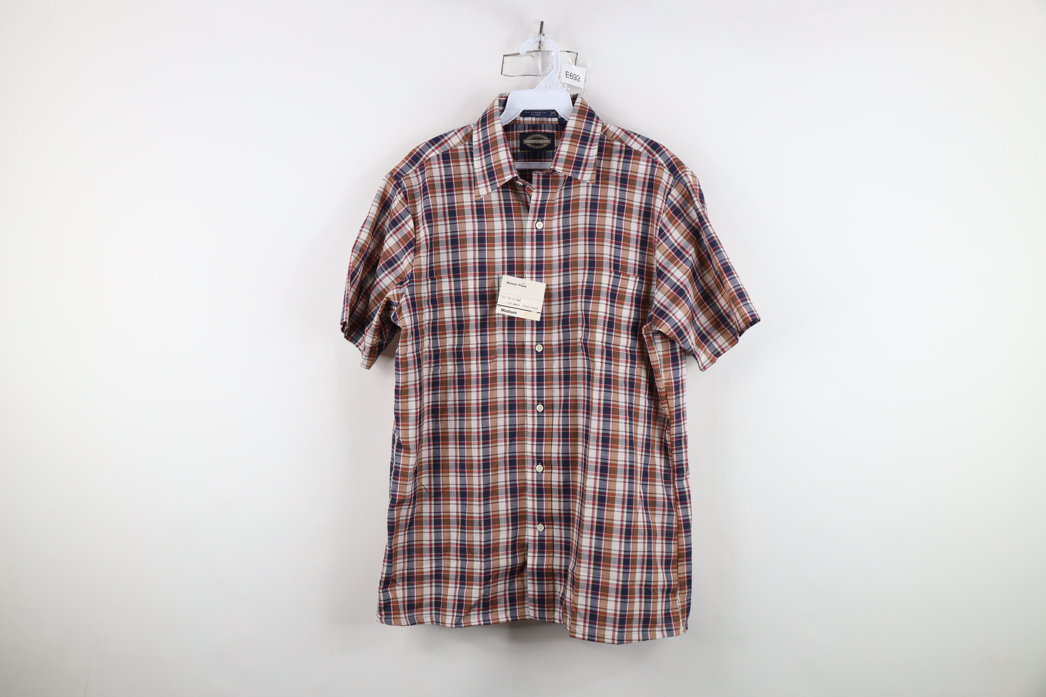 Vintage Deadstock Vintage 70s Streetwear Madras Plaid Button Shirt Size US M / EU 48-50 / 2 - 1 Thumbnail