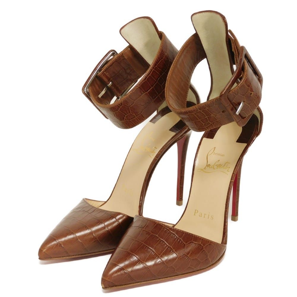Christian Louboutin Christian Louboutin Christian Louboutin Haller 100mm Calfskin Pumps Leather Shoes 3170393 DUTY FREE for USA Size ONE SIZE - 1 Thumbnail