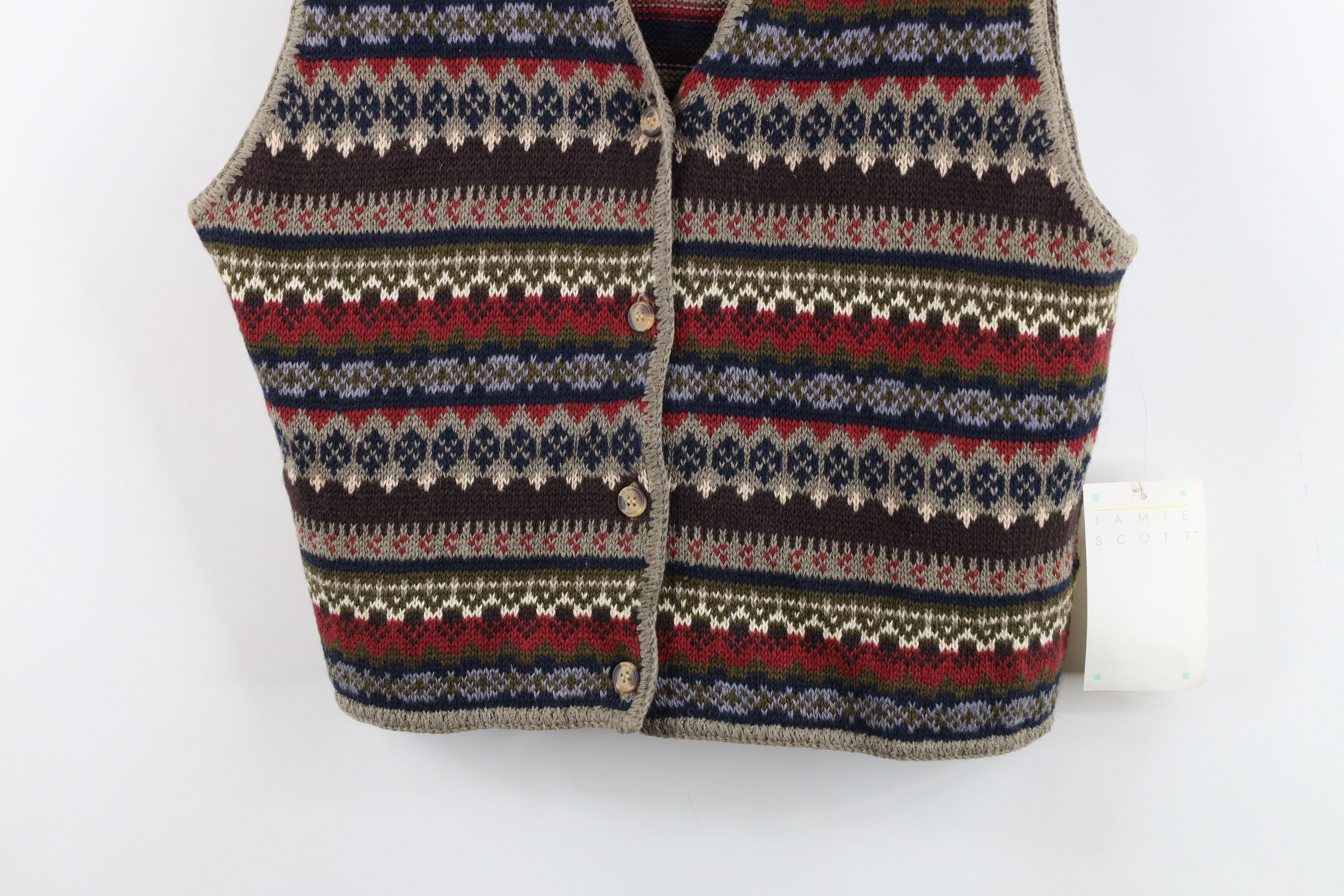 Vintage Deadstock Vintage 90s Streetwear Knit Cardigan Sweater Vest Size L / US 10 / IT 46 - 3 Thumbnail