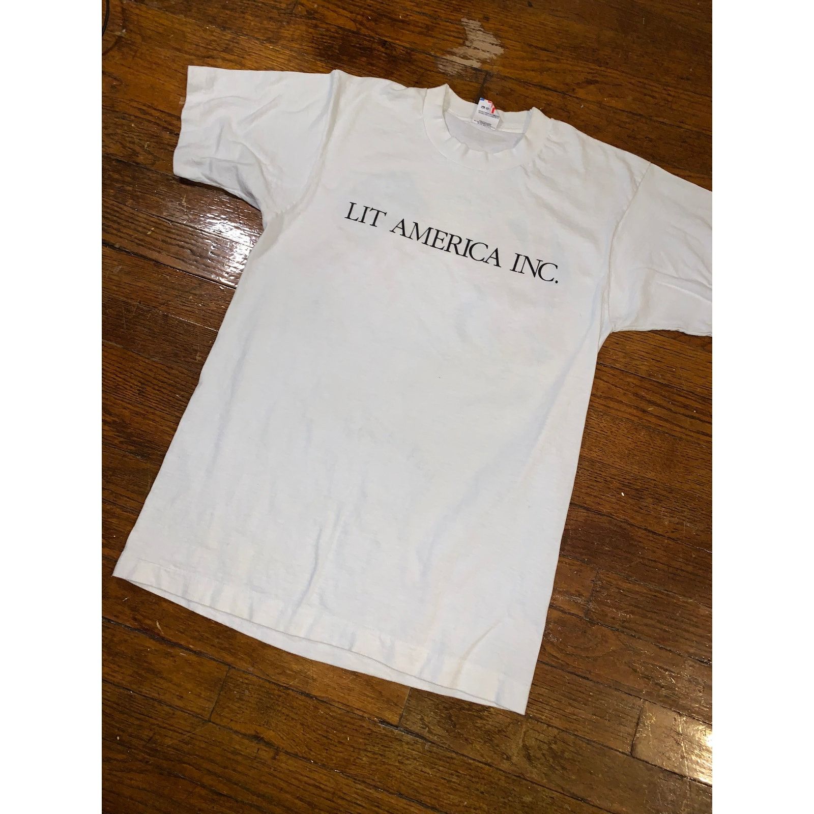 Fruit Of The Loom × Vintage LIT America Inc Tee 90s Wall Street Finance Single Stitch Size US M / EU 48-50 / 2 - 5 Thumbnail