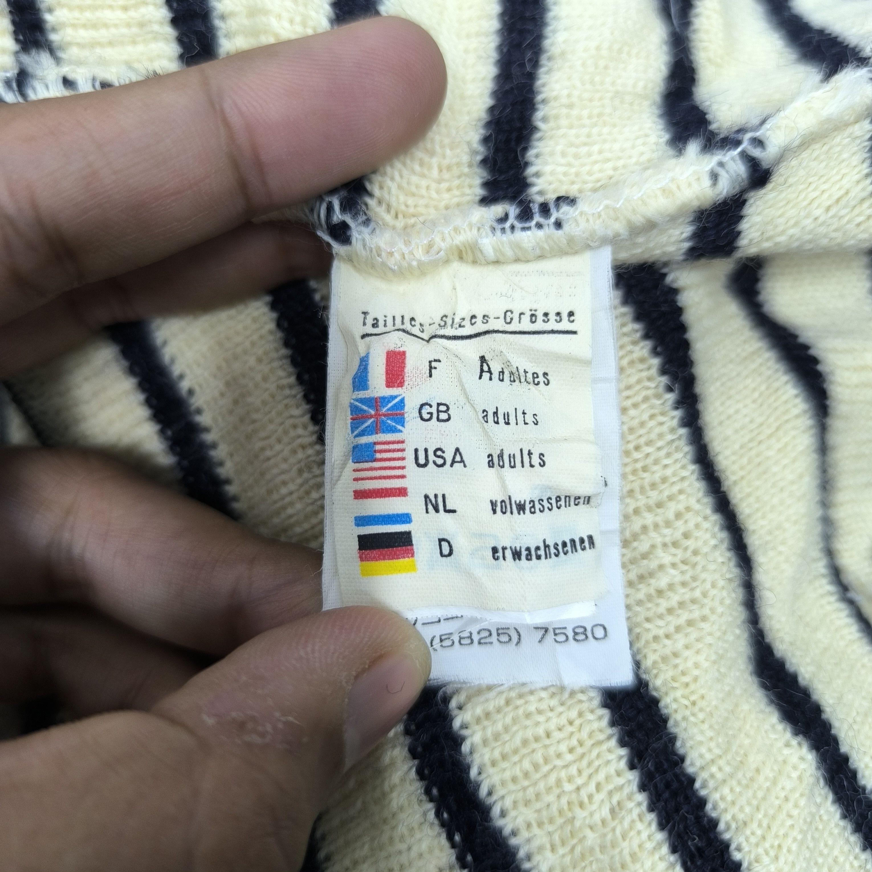 💥Vintage saint james stripes wool short beanie hat