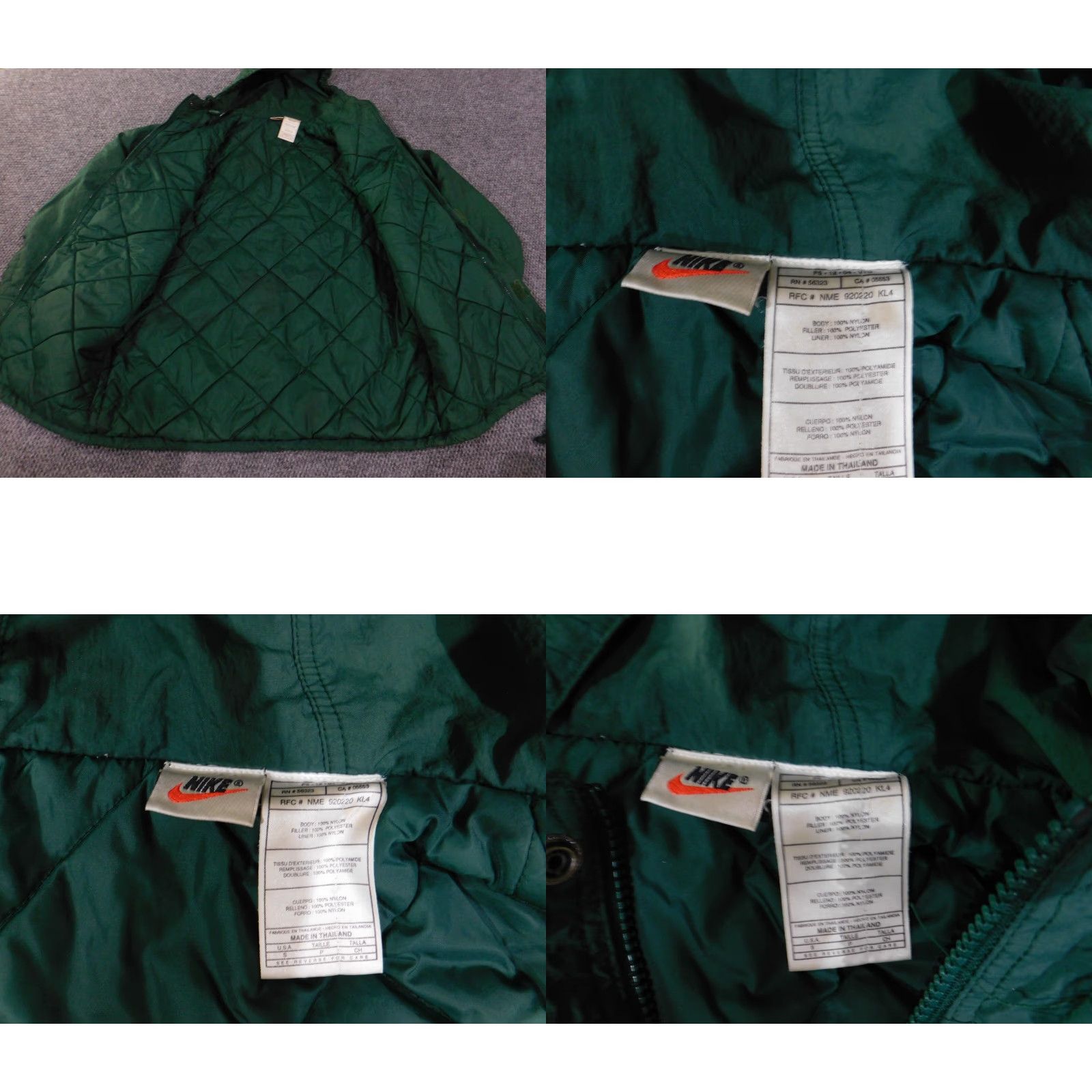 Nike VINTAGE Nike Jacket Small Green Puffer 90s S Zip Lined Nylon Retro Embroidered Mens Regular Autumn Winter Size US S / EU 44-46 / 1 - 8 Thumbnail