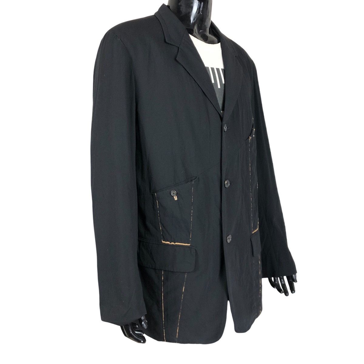 Yohji Yamamoto Vintage Yohji Yamamoto Pour Homme S/S 1999 Wool Light Jacket Size US L / EU 52-54 / 3 - 2 Thumbnail