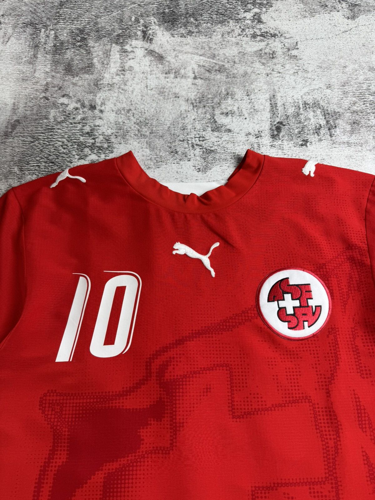 Puma Switzerland Swiss 2006/2008 Vintage #10 Pascal Red Soccer Football Shirt Jersey Size US S / EU 44-46 / 1 - 9 Thumbnail