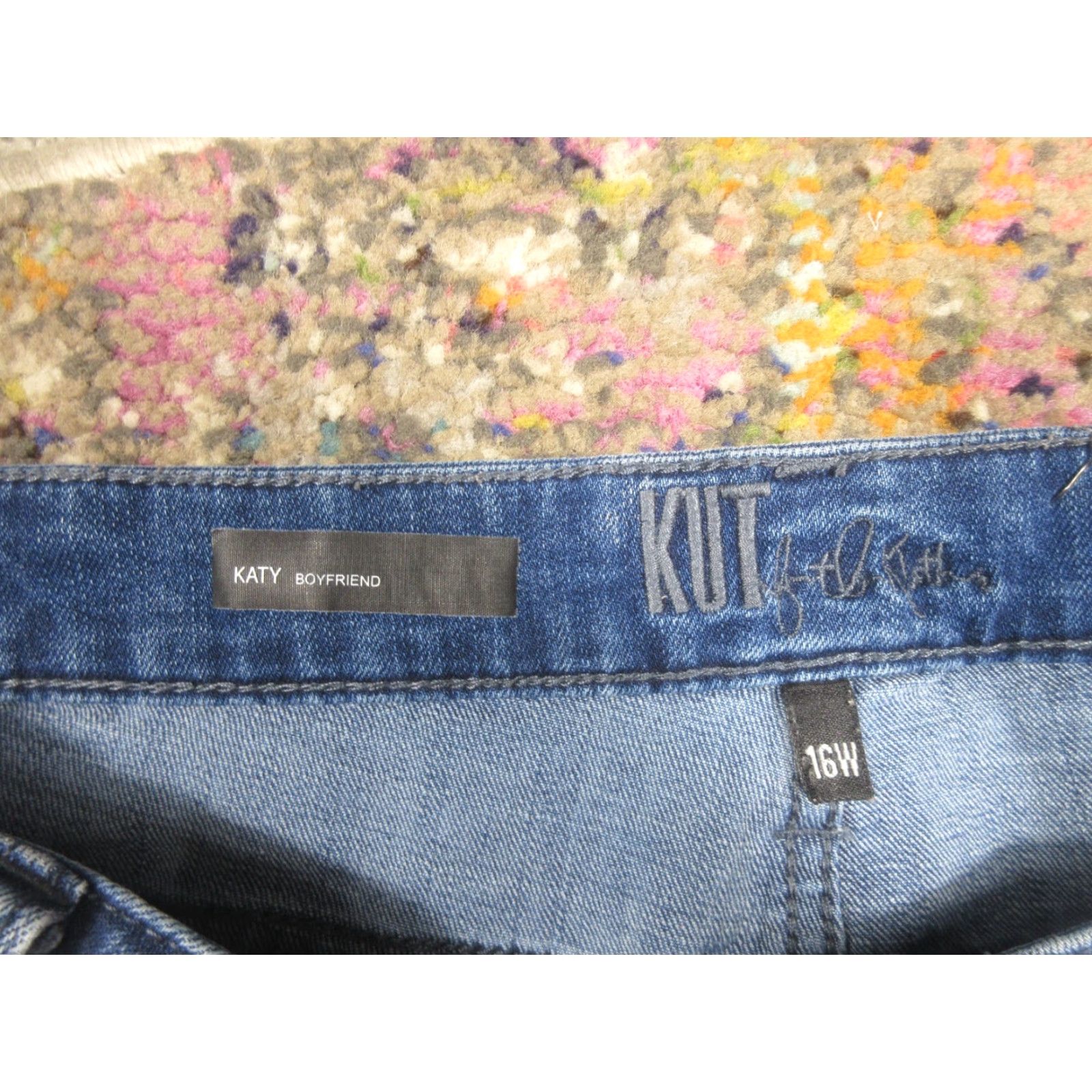 Vintage KUT from the Kloth Katy Boyfriend Jeans 16W Medium Wash Blue 30 Inseam Regular 5-Pocket Denim Women Size 38" / US 16 / IT 52 - 4 Thumbnail