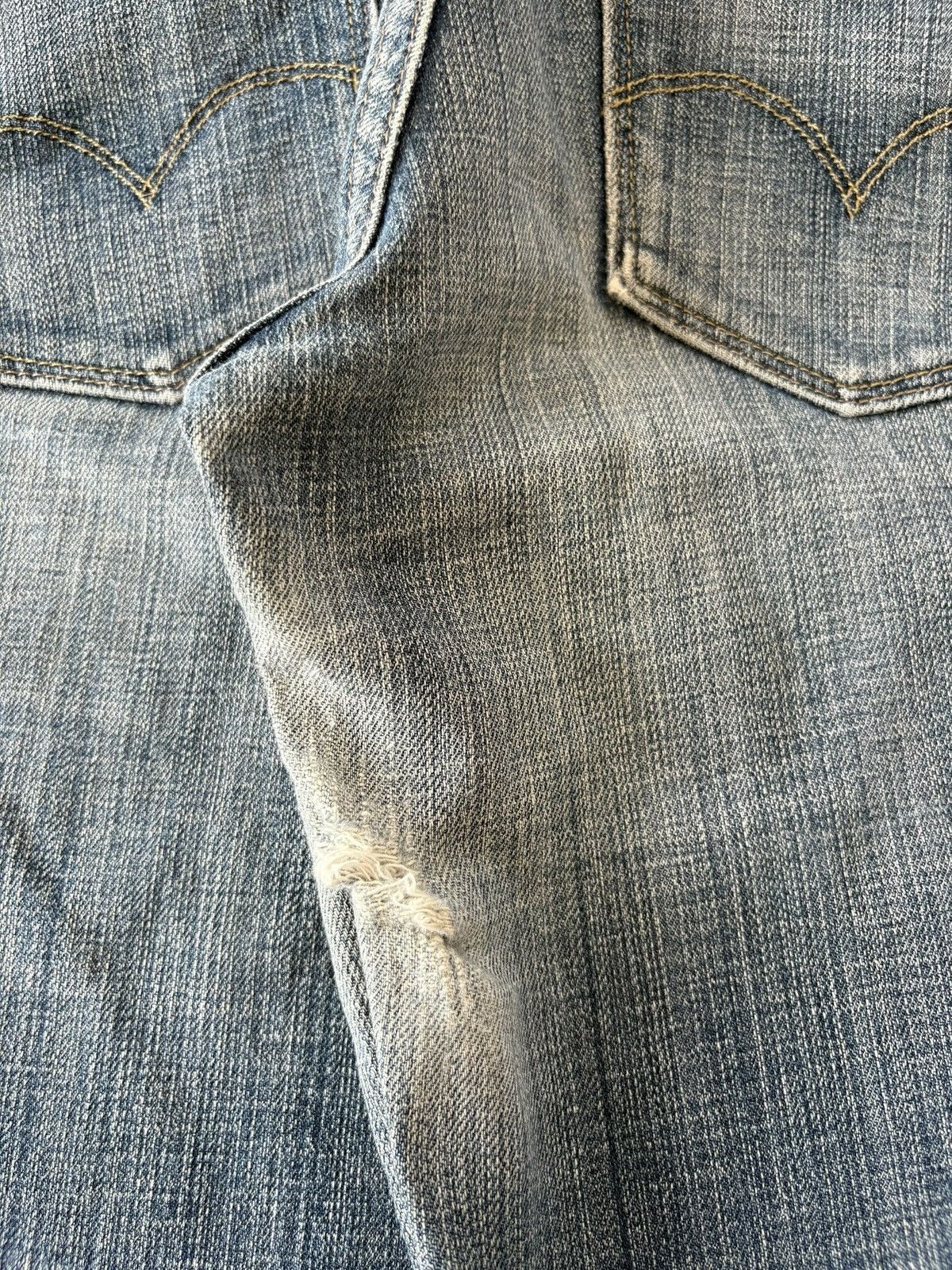 Levi's Vintage 90s Levis 553 Faded Wash Distressed Flare Jeans Size 28" / US 6 / IT 42 - 5 Thumbnail