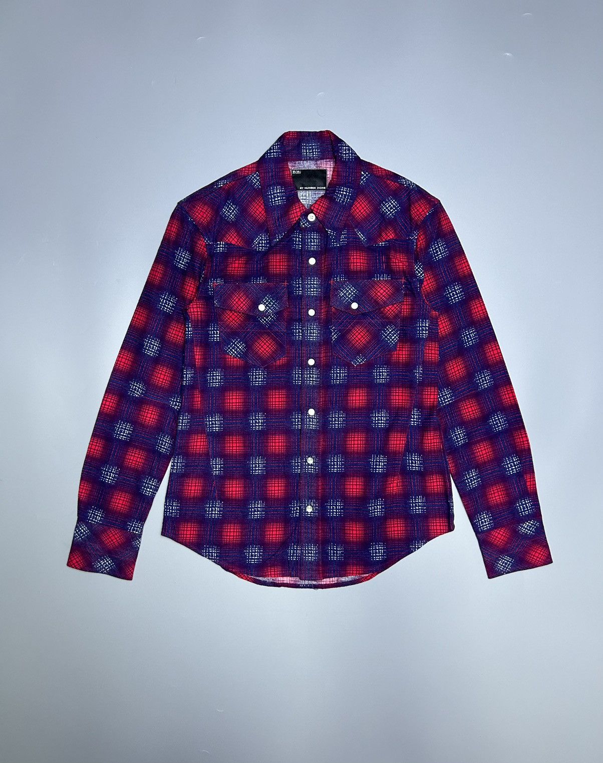 Image of Number N Ine x Takahiromiyashita The Soloist Number (N)Ine Western Plaid Button Shirt (Size Small)