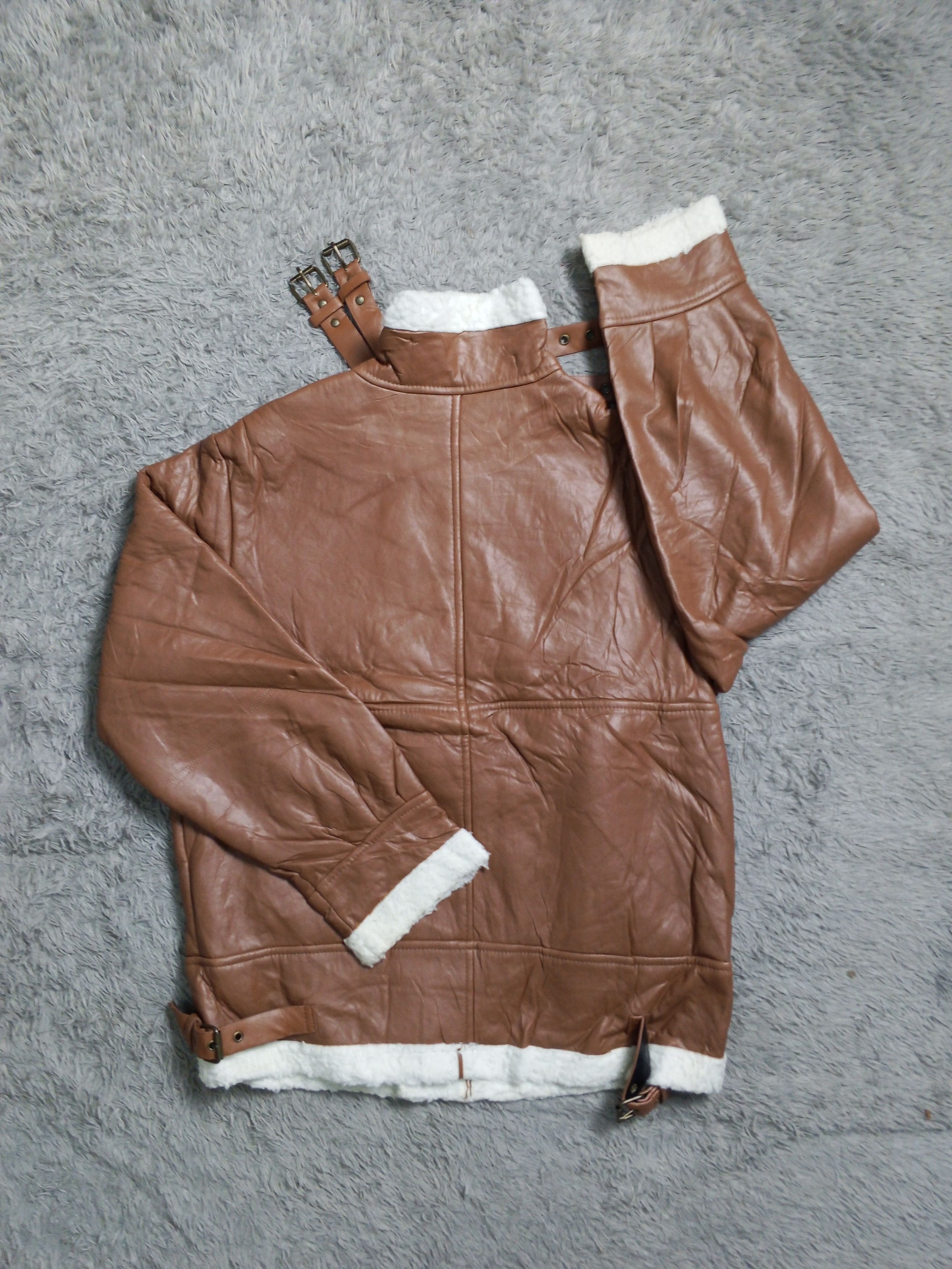 Japanese Brand Vintage Leather Sherpa Jacket Size US L / EU 52-54 / 3 - 2 Thumbnail
