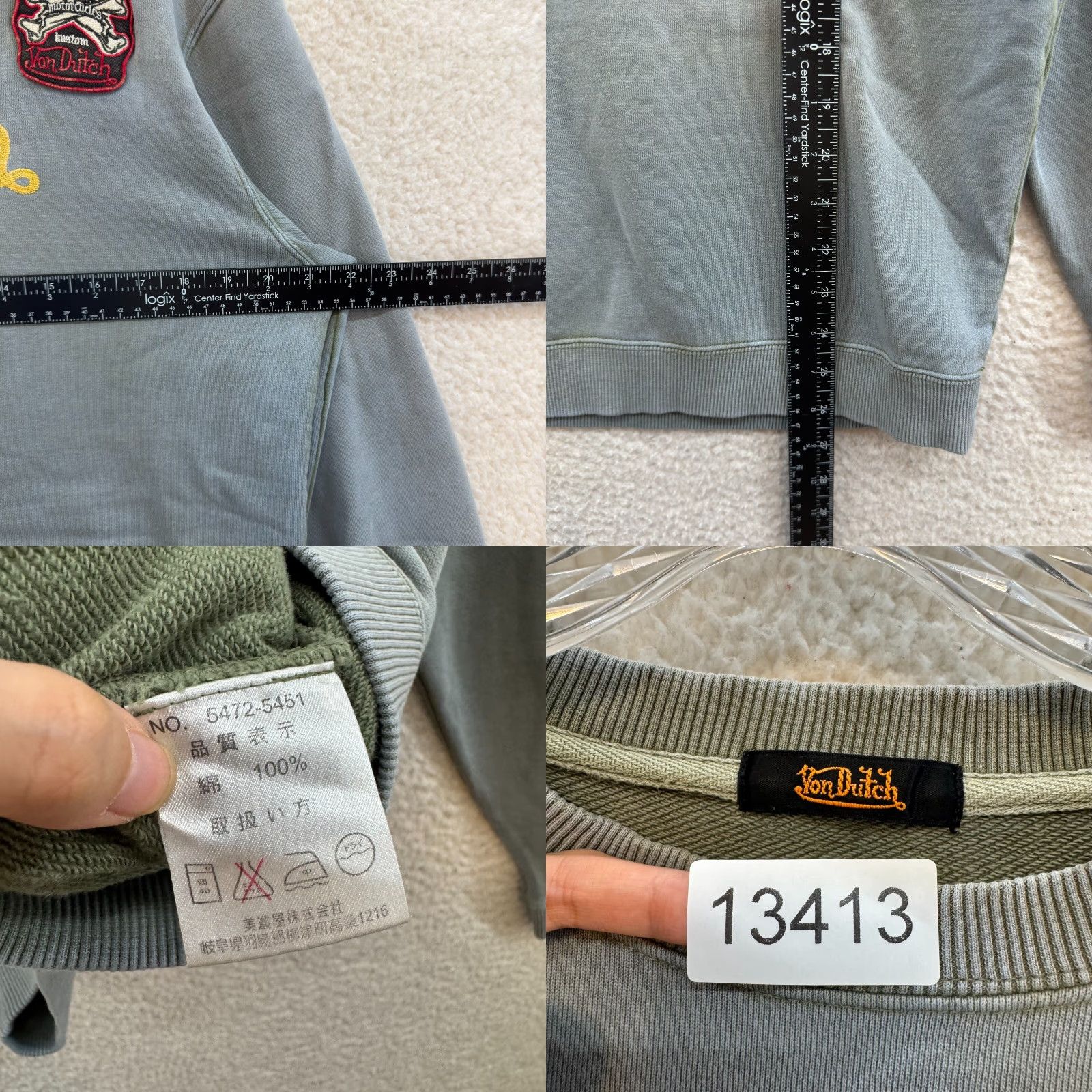 Von Dutch VINTAGE Von Dutch Sweatshirt Sweater XL Gray Grunge Goth Emo Punk Womens XL Size XL / US 12-14 / IT 48-50 - 9 Thumbnail