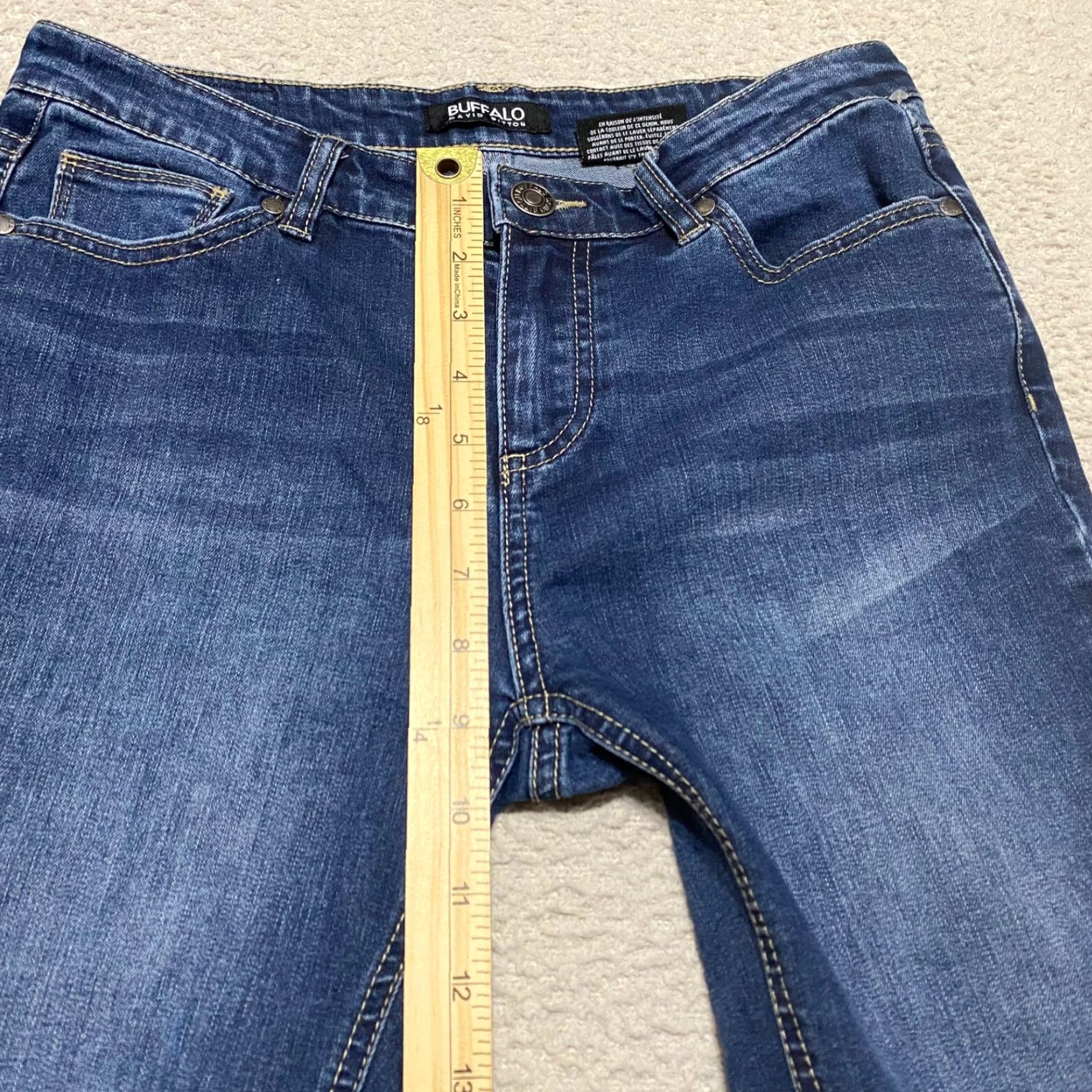 Buffalo David Bitton Buffalo Jeans Womens 4 Blue Denim Francesca Mid Rise Skinny Stretch Shirt Womens Jeans 4 Blue Denim 5-Pocket Skinny 30in Inseam Mens? Size 27" / US 4 / IT 40 - 4 Thumbnail