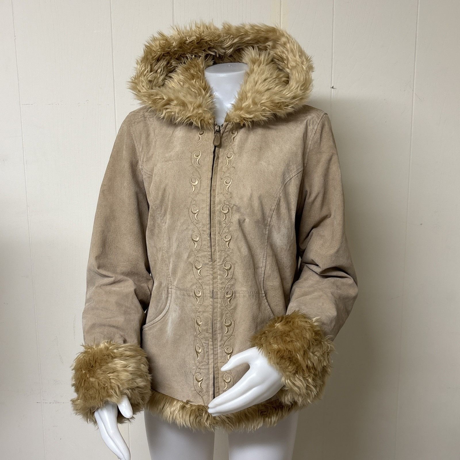 Other Vintage Penny Lane Hooded Coat Womens L Brown Embroidered Su Size L / US 10 / IT 46 - 9 Thumbnail