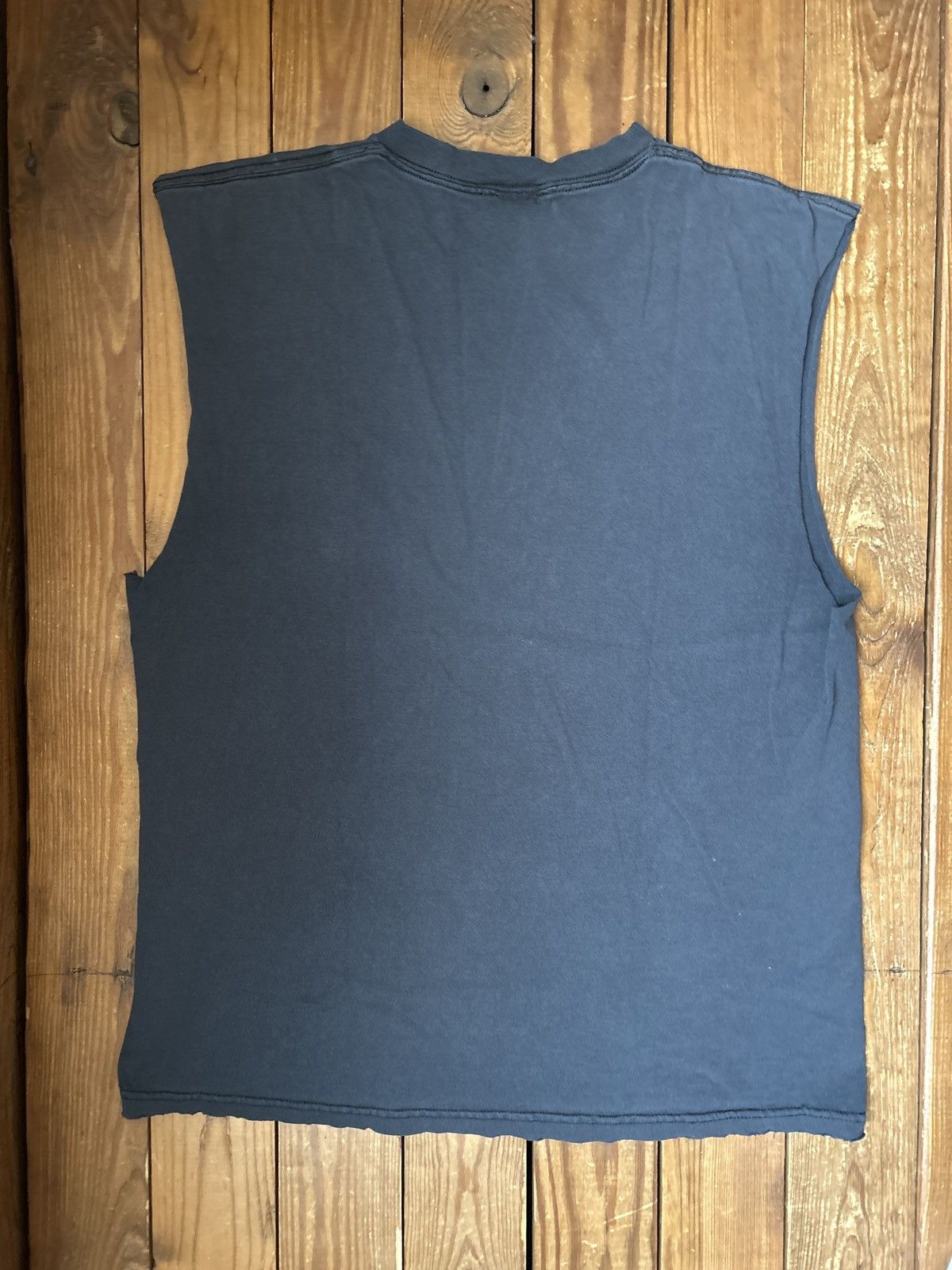 Harley Davidson × Vintage Vintage Grey Wolf Faded Distressed Black Sleeveless Shirt Size US L / EU 52-54 / 3 - 3 Thumbnail
