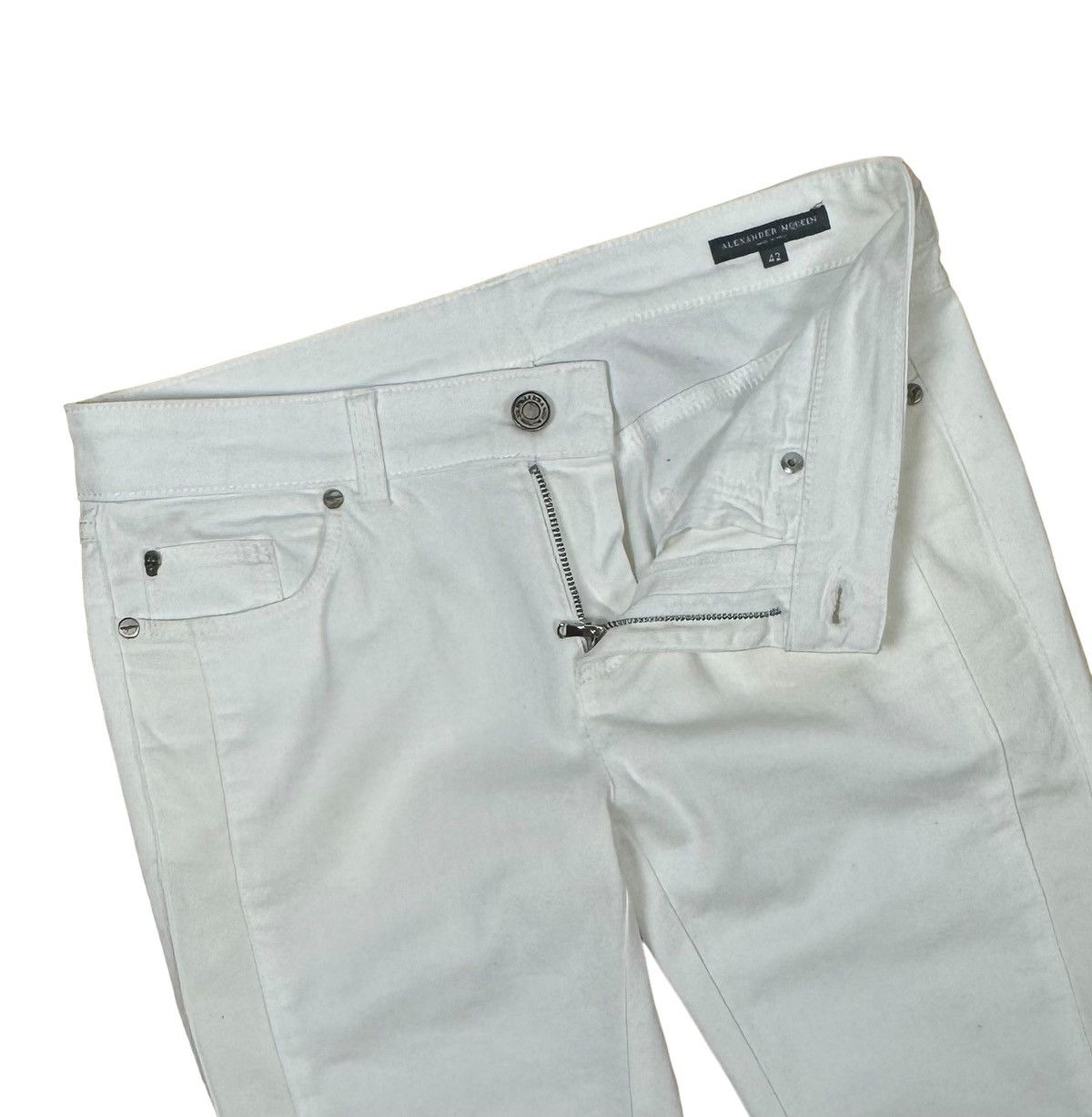 Alexander McQueen Alexander McQueen White Crop Jeans Skinny size 42 Size 28" / US 6 / IT 42 - 10 Thumbnail