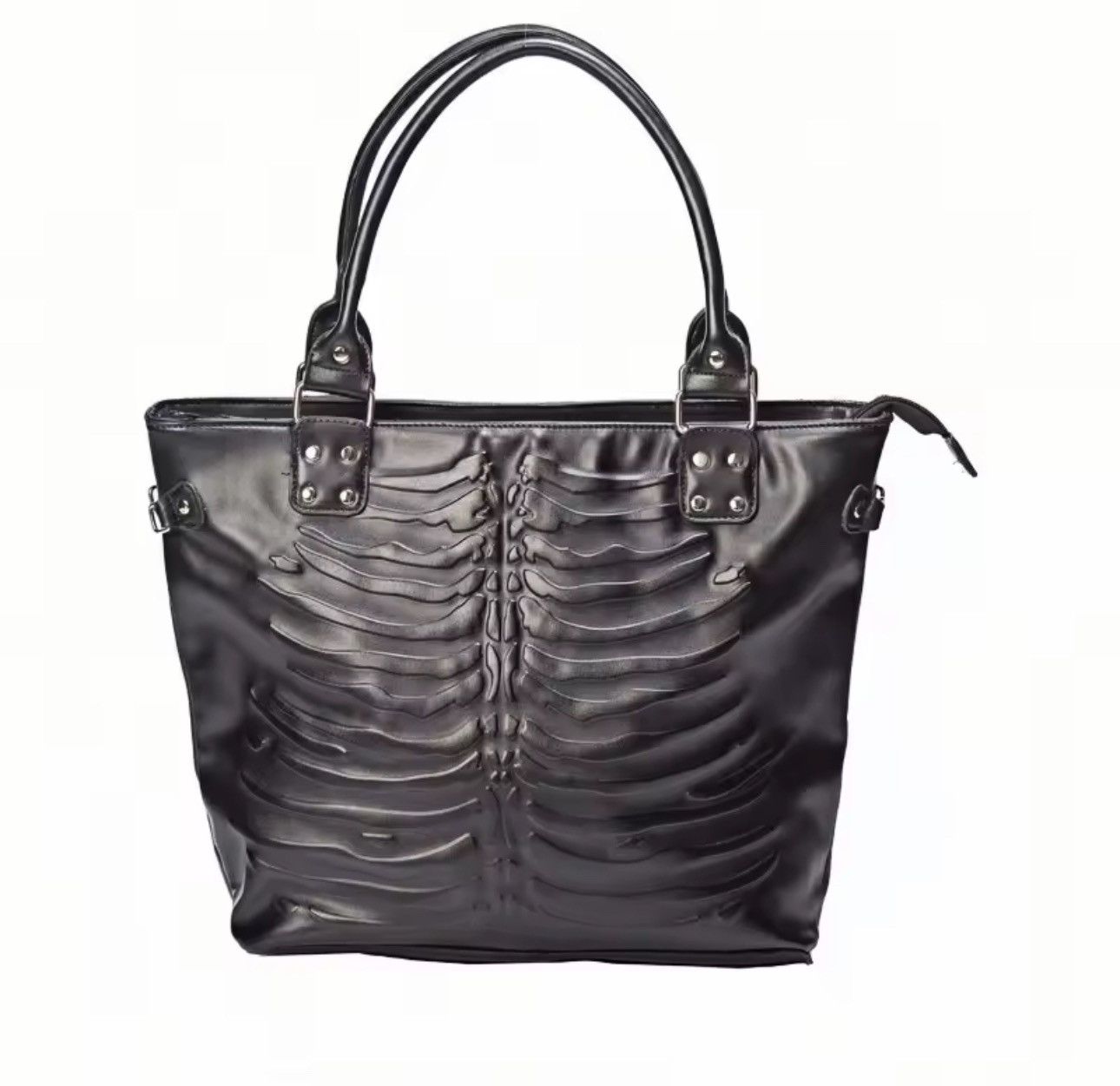 Other Gothic Punk Large Capacity Skeleton Print Shoulder Bag Size ONE SIZE - 1 Thumbnail