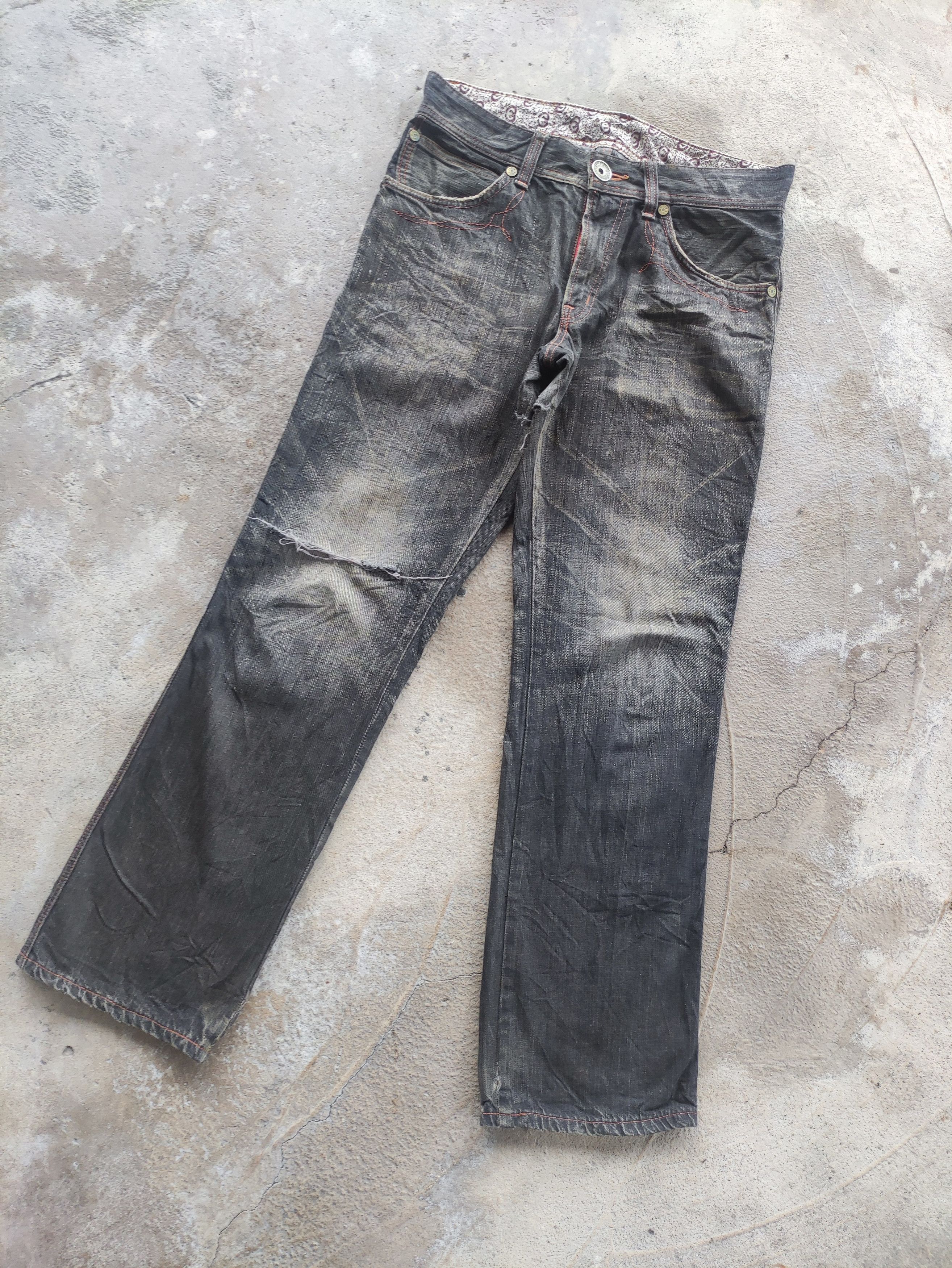 Edwin Vintage Edwin 503 Distress Faded Denim Pants Size US 33 - 2 Thumbnail