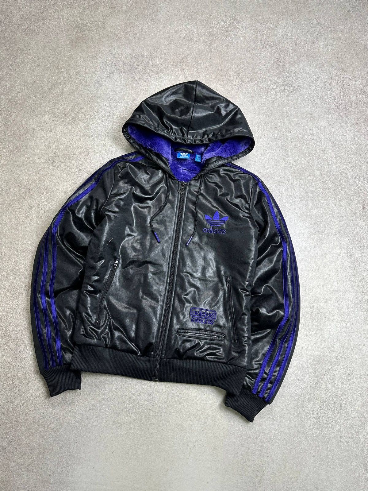 Adidas Vintage Adidas Chile 62 Hooded Zip Bomber Jacket M Size M / US 6-8 / IT 42-44 - 2 Thumbnail
