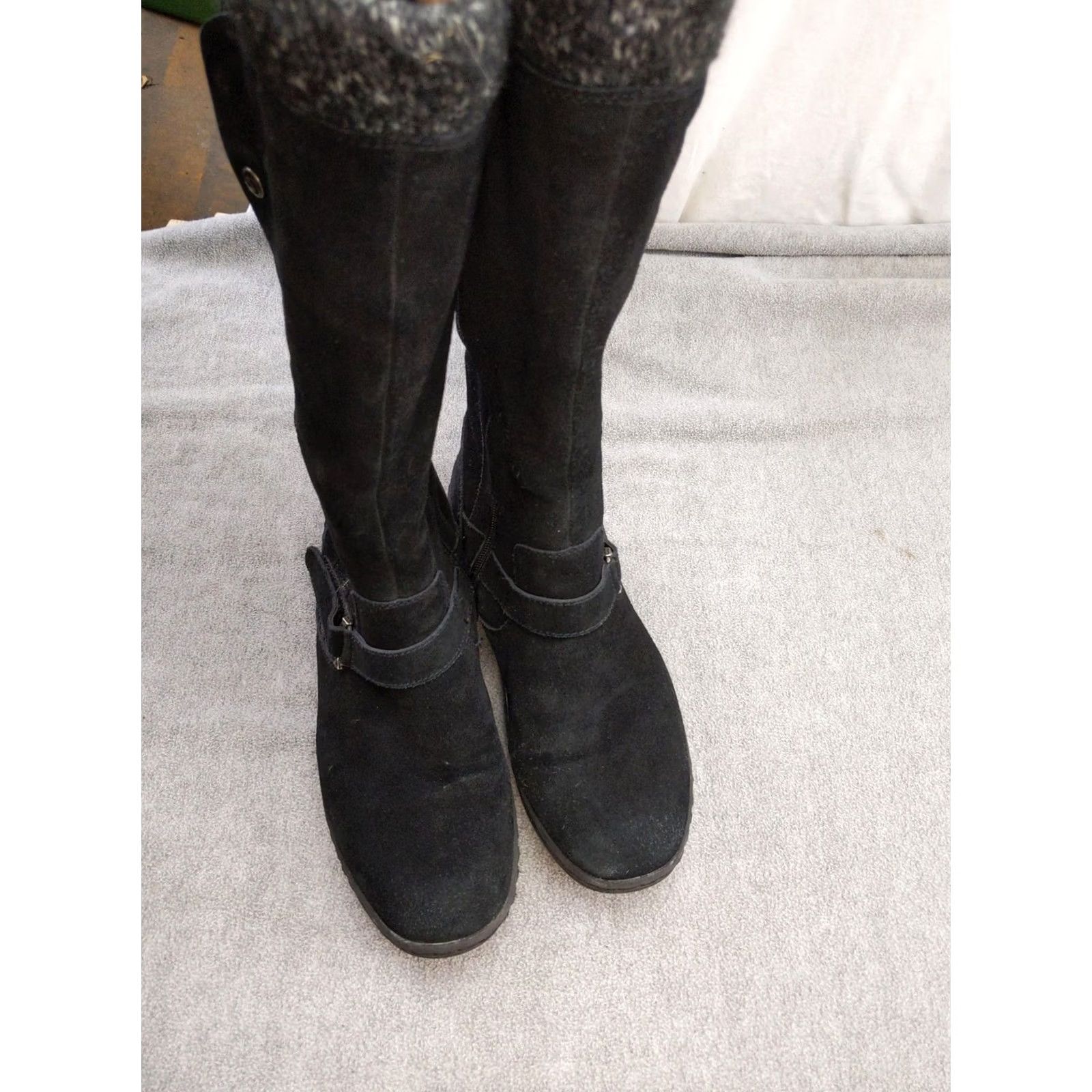 Vintage Baretraps Adele Boots Womens Size 10 Black Suede Mid-Calf Faux Fur Zip Winter Boots Size US 10 / IT 40 - 5 Thumbnail