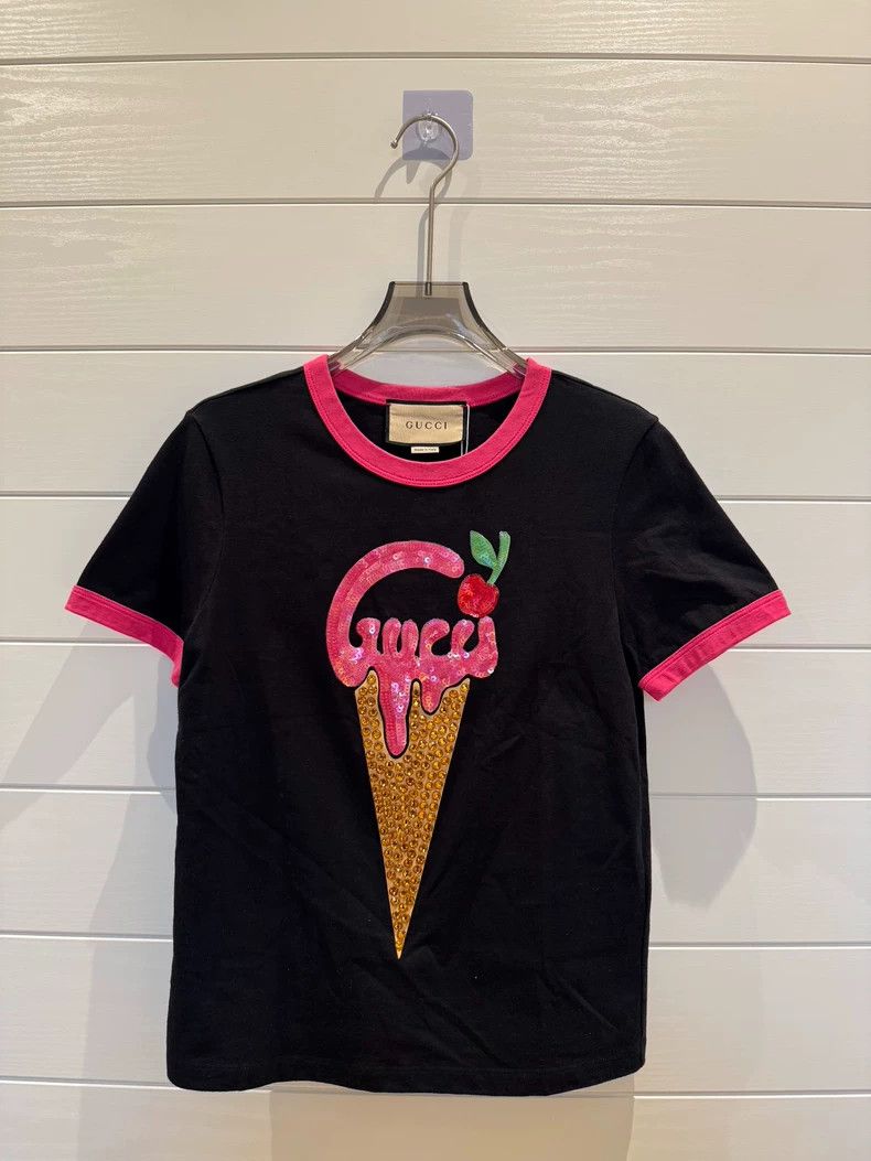 Gucci Gucci Ice Cream Sequin Short Sleeve T-Shirt Size US M / EU 48-50 / 2 - 1 Thumbnail
