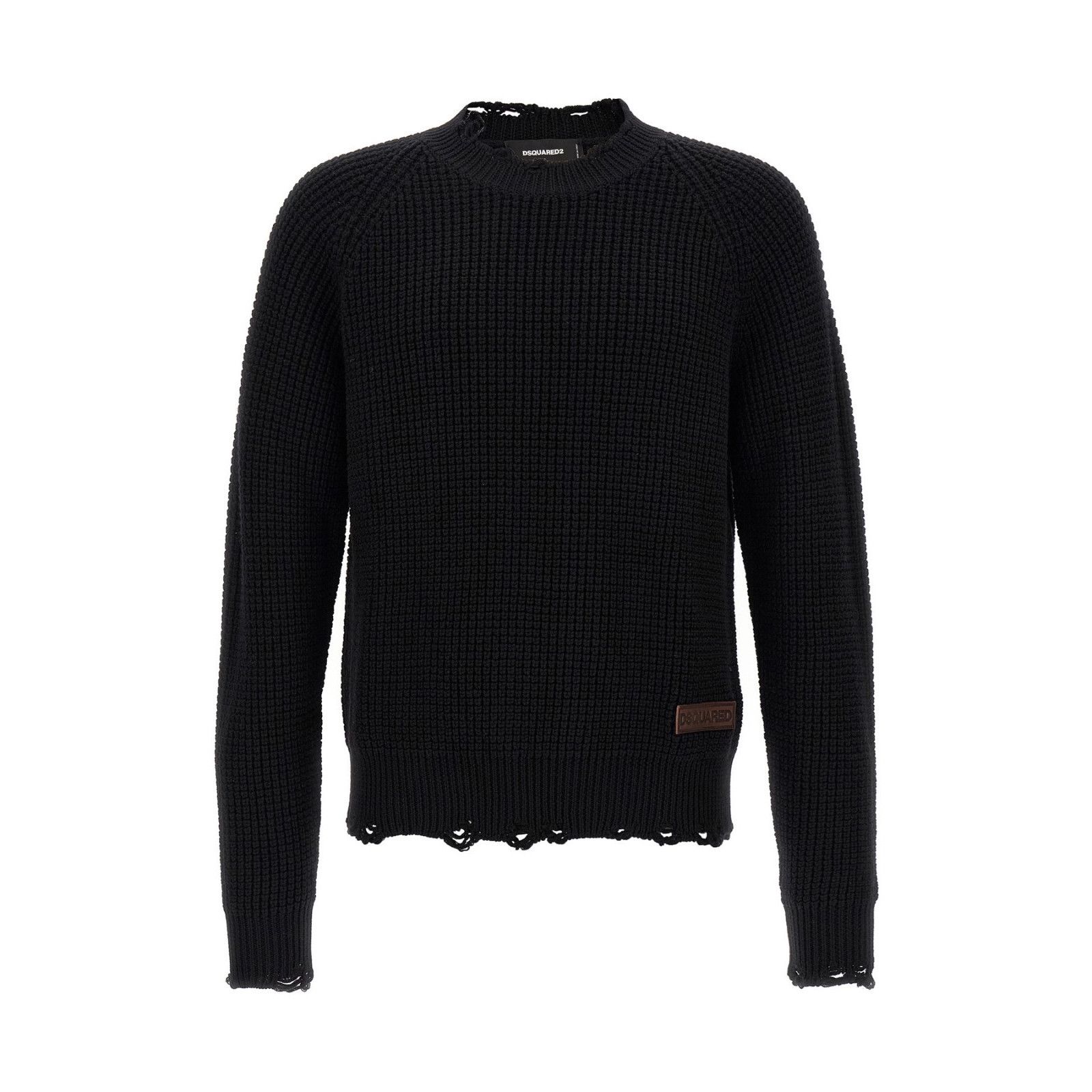 Dsquared2 DSQUARED2 Destroyed Black Wool Sweater New & Authentic (Men' Size US XL / EU 56 / 4 - 1 Thumbnail