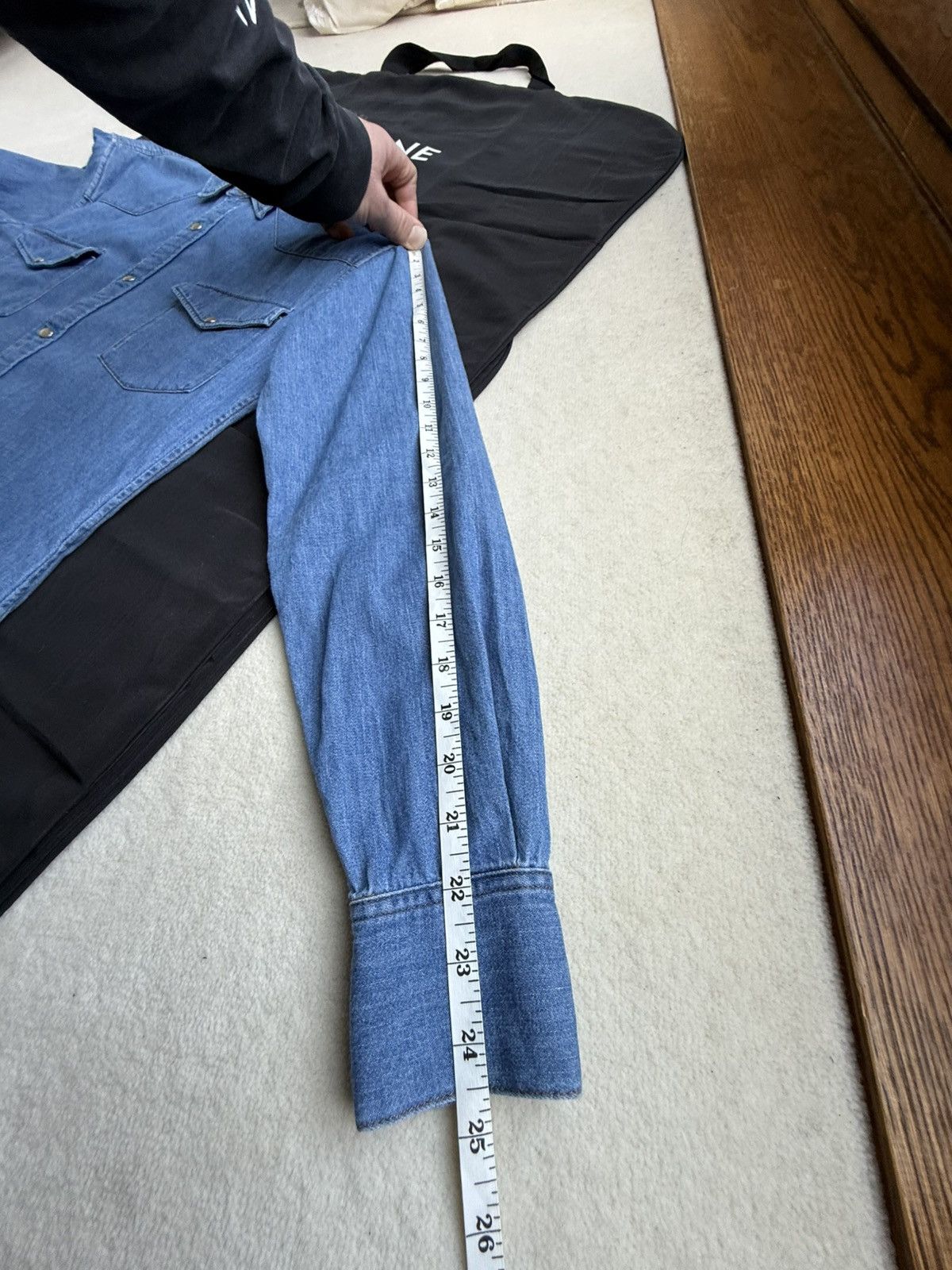 Celine FW20 Celine denim western shirt Hedi Slimane M grail union Size US M / EU 48-50 / 2 - 8 Thumbnail