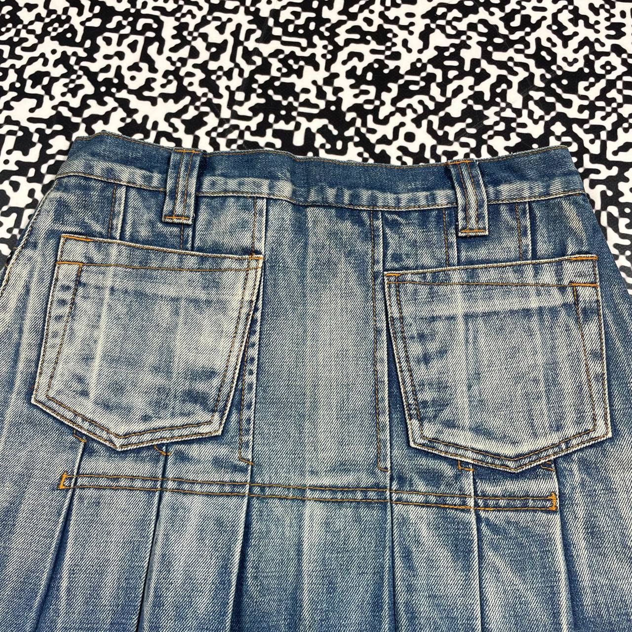 Japanese Brand Vintage Y2K Japanese Flared Retro Denim Mini Skirt 90s Style Size 27" / US 4 / IT 40 - 13 Thumbnail