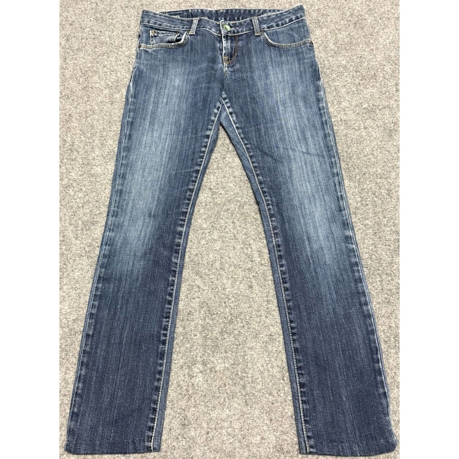 Denime Super Rifle Jeans Mens 30x29 Blue Denim Straight Regular 5-Pocket Distressed Button Zip Rise Low Inseam 29" Waist 30" Cotton Denim Vintage No Size US 30 / EU 46 - 5 Thumbnail