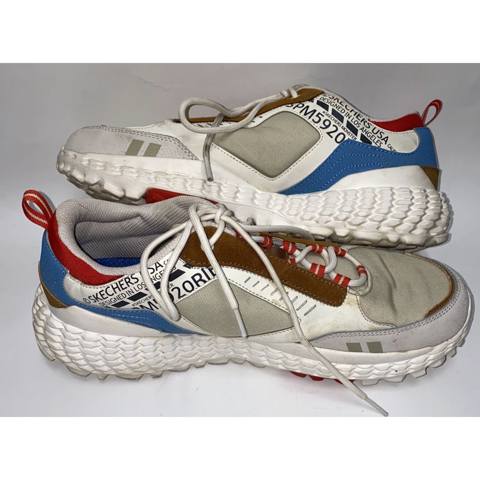 SKECHERS SKECHERS MONSTER Mens Sneaker Leather Upper Lace Up Multicolor Size 13 Size US 12 / EU 45 - 4 Thumbnail