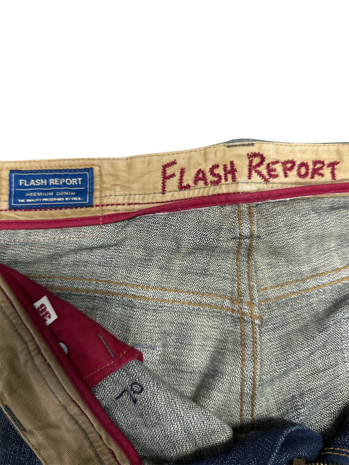 Japanese Brand Flare💥Distress Denim Mudwash Flash Report . Size US 36 / EU 52 - 7 Thumbnail