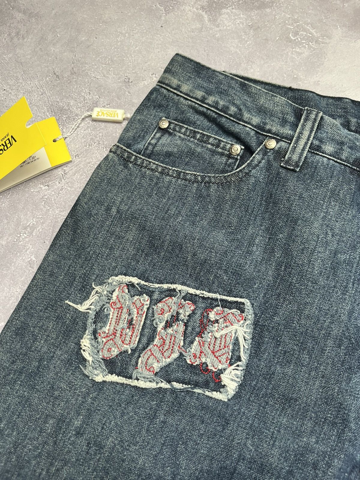 Versace Jeans Couture Versace Jeans Couture Delirium Multilogo Patch Denim Pants Size US 35 - 7 Thumbnail