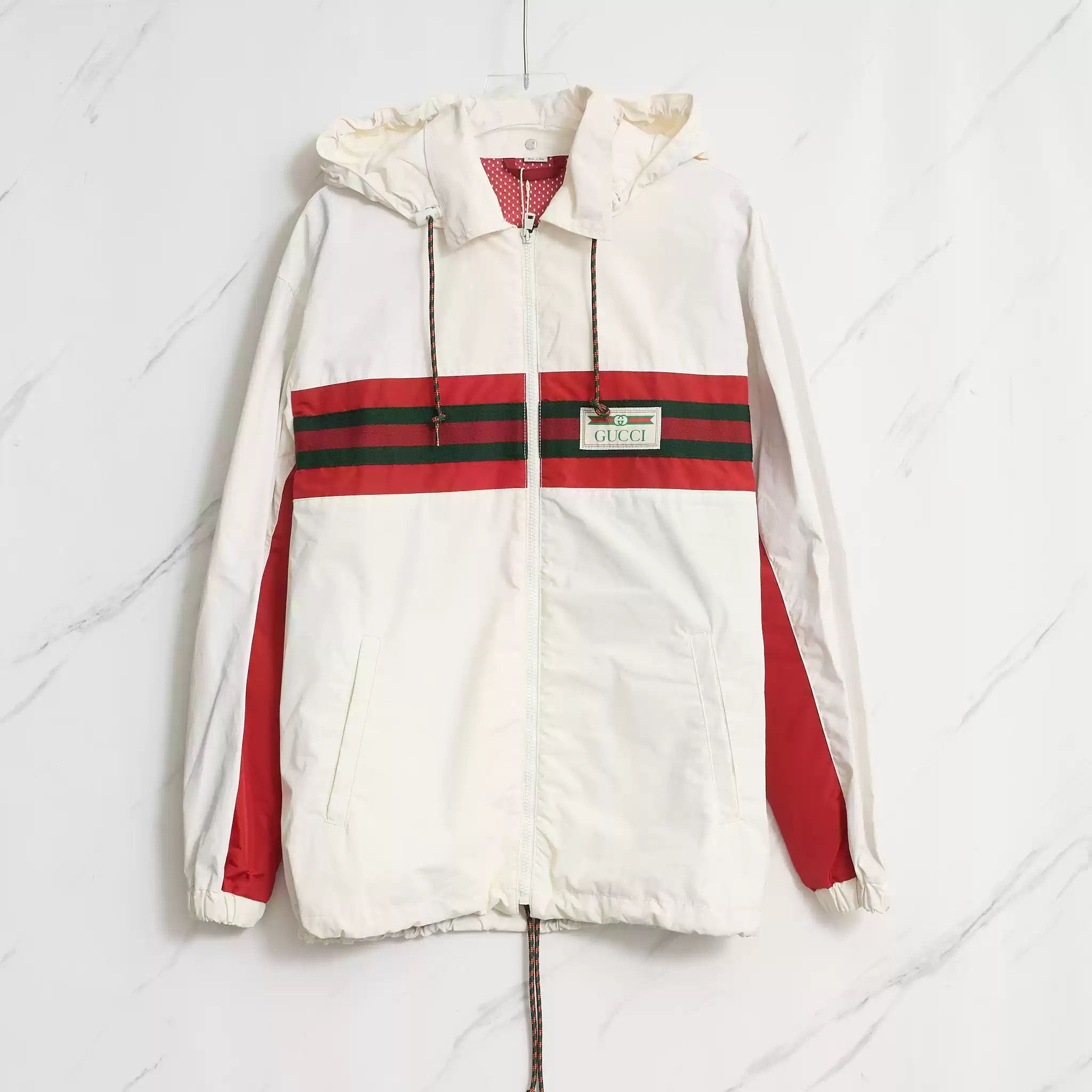 Gucci Gucci Men's Striped Color-Block Hooded Jacket Size US M / EU 48-50 / 2 - 1 Thumbnail