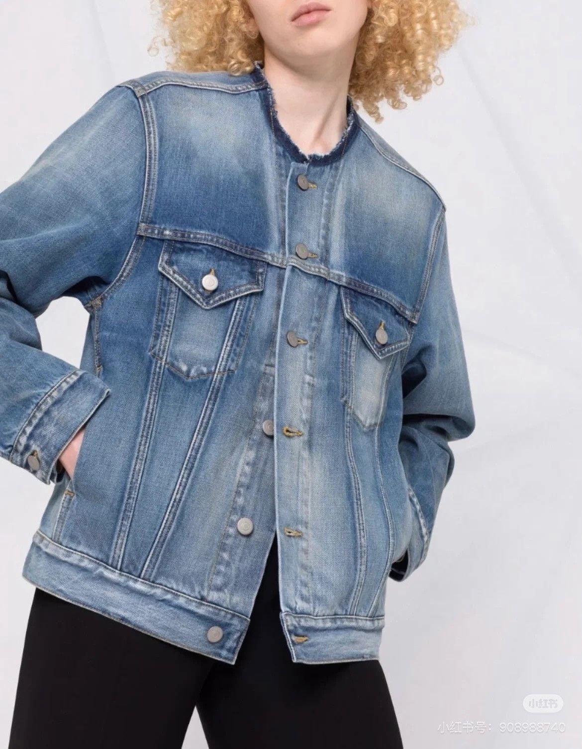 Maison Margiela Maison Margiela Collarless washed denim jacket 2501-Nextarr Size XS / US 0-2 / IT 36-38 - 4 Thumbnail
