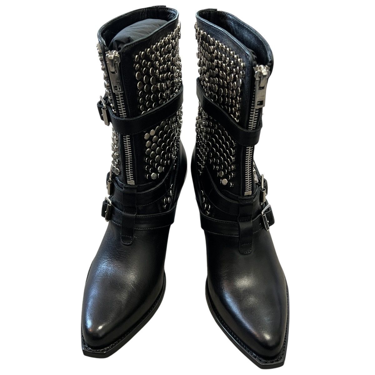 CELINE 2019SS Hedi Slimane Studded Cowboy Boots with Box