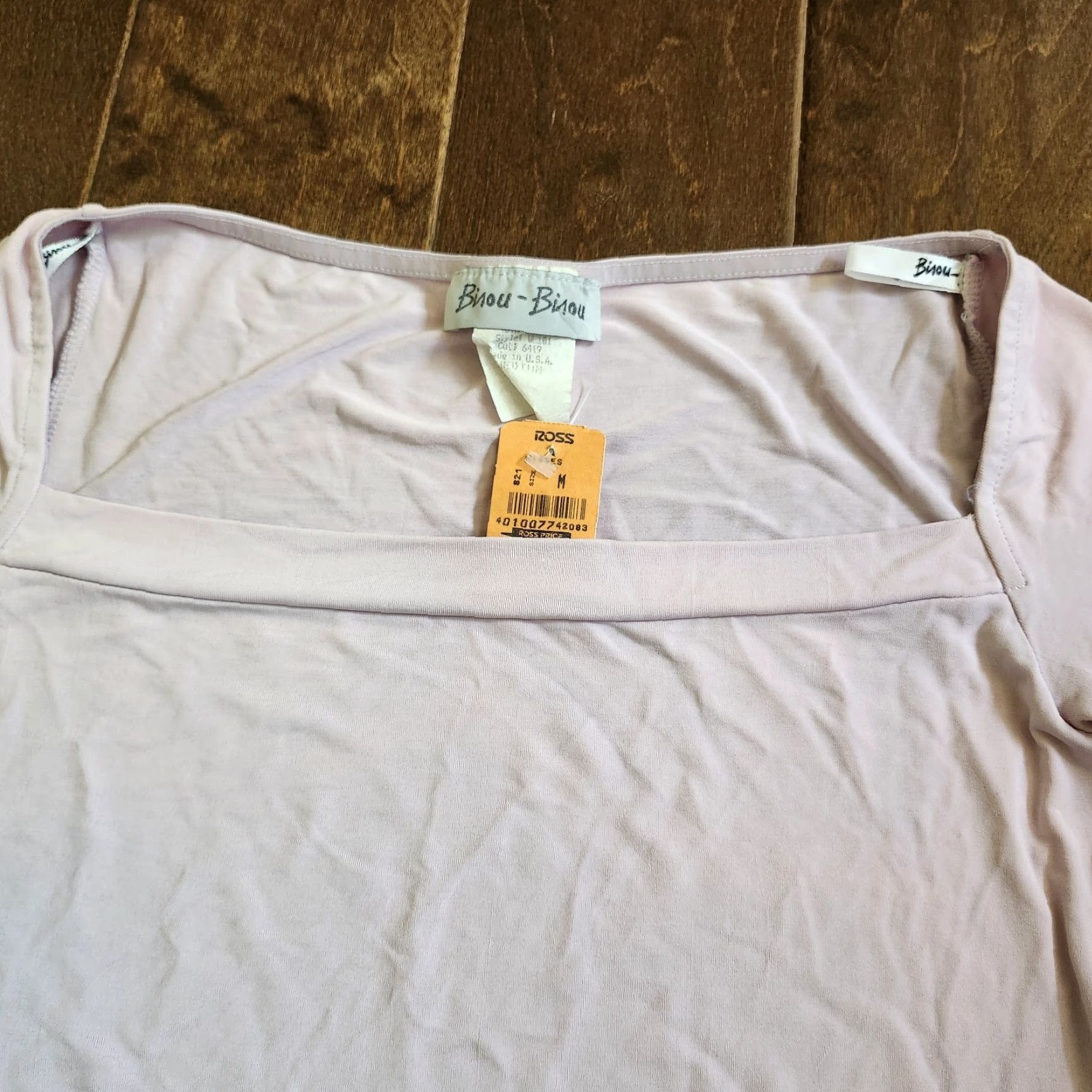 Vintage Bisou Bisou Blouse Top - Size M - Pink - Juniors - Short Sleeve - Pullover - NWT - Acetate Spandex - Solid - Casual Party Business - Girls/Teens Size M / US 6-8 / IT 42-44 - 7 Thumbnail