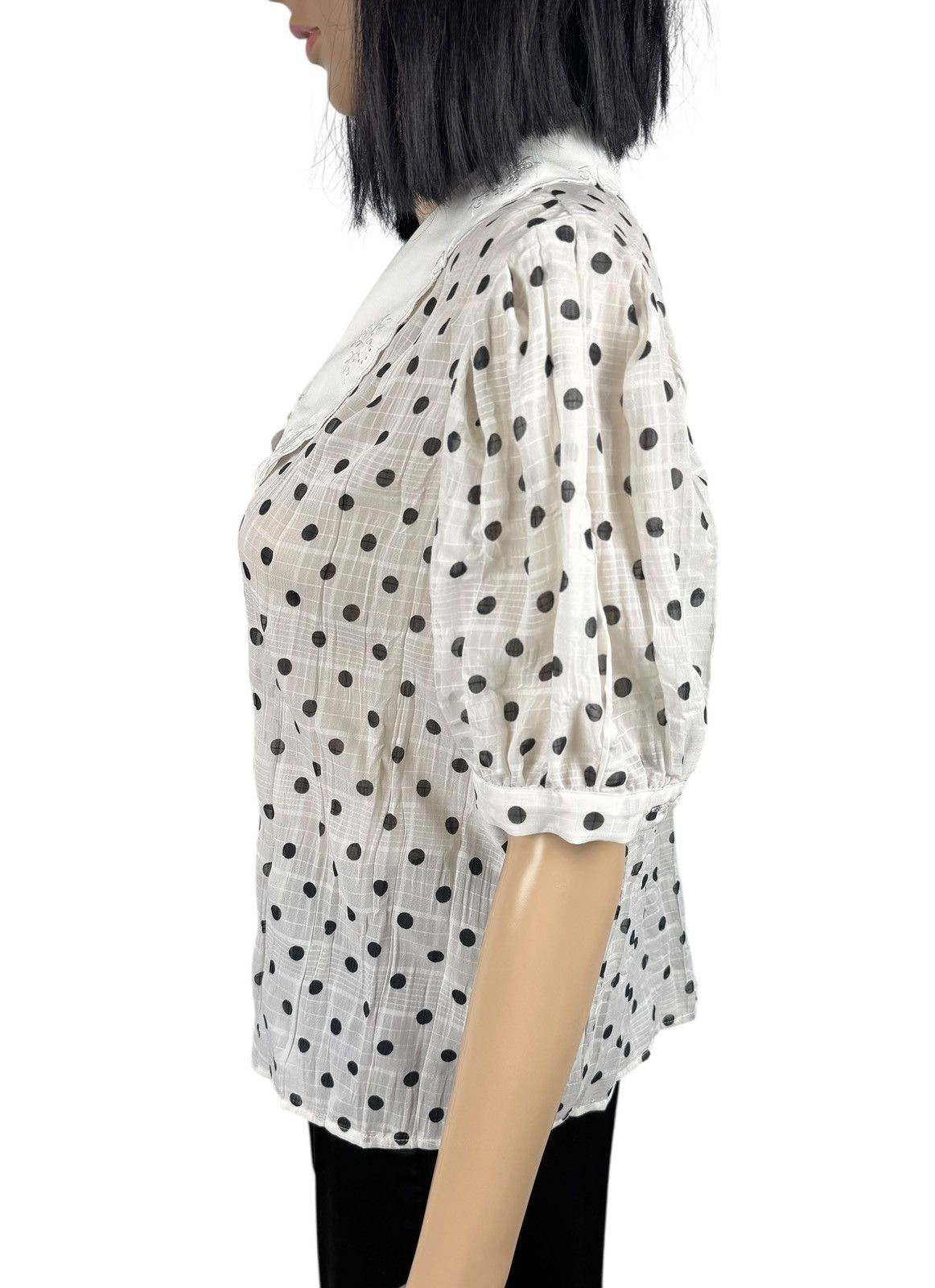 Maje Maje Polka Dot Peter Pan Collar Button Up Viscose Polyester Size S / US 4 / IT 40 - 6 Thumbnail